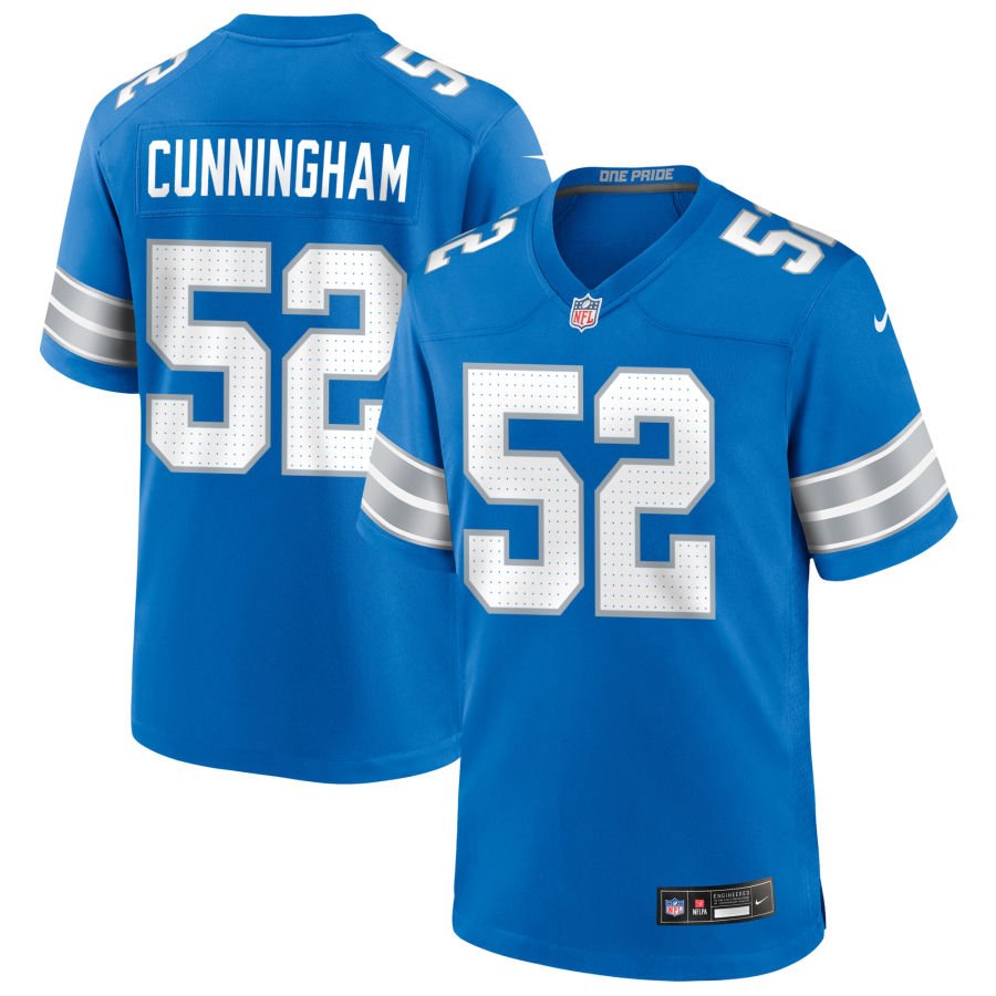 Zach Cunningham Men's Nike  Blue Detroit Lions Custom Game Jersey