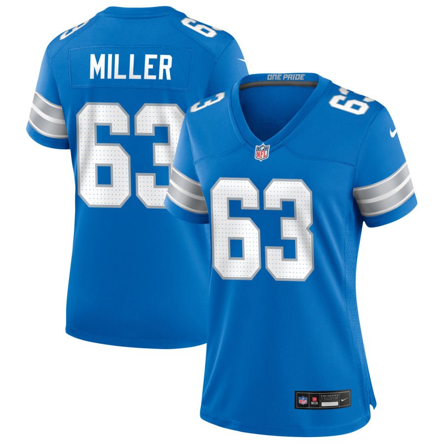 Mason Miller Women's Nike Blue Detroit Lions Custom Game Jersey