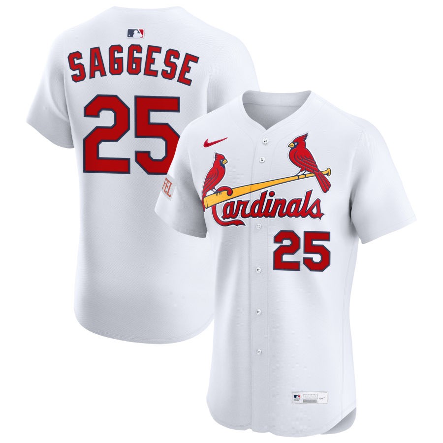 Joshua Baez Men's Nike White St. Louis Cardinals Home Elite Sponsor Patch Custom Jersey