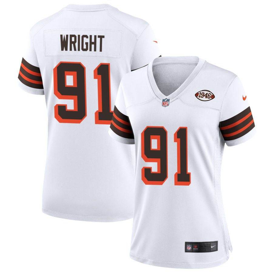 Alex Wright Women's Nike White Cleveland Browns 1946 Collection Alternate Custom Jersey