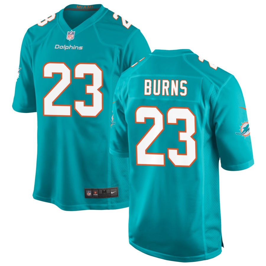 Artie Burns Men's Nike Aqua Miami Dolphins Custom Game Jersey