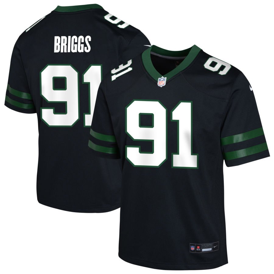 Jowon Briggs Youth Nike Black New York Jets Alternate Custom Game Jersey