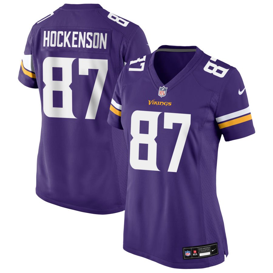 T.J. Hockenson Women's Nike Purple Minnesota Vikings Custom Game Jersey