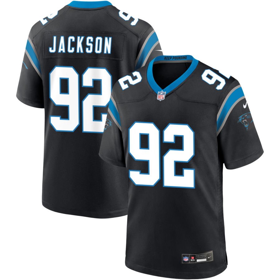 Cam Jackson Men's Nike Black Carolina Panthers Custom Game Jersey