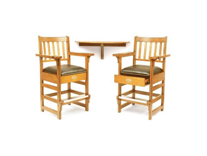 Spencer Marston Half-Moon Deluxe Plus Table and 2-Chair Set - Oak