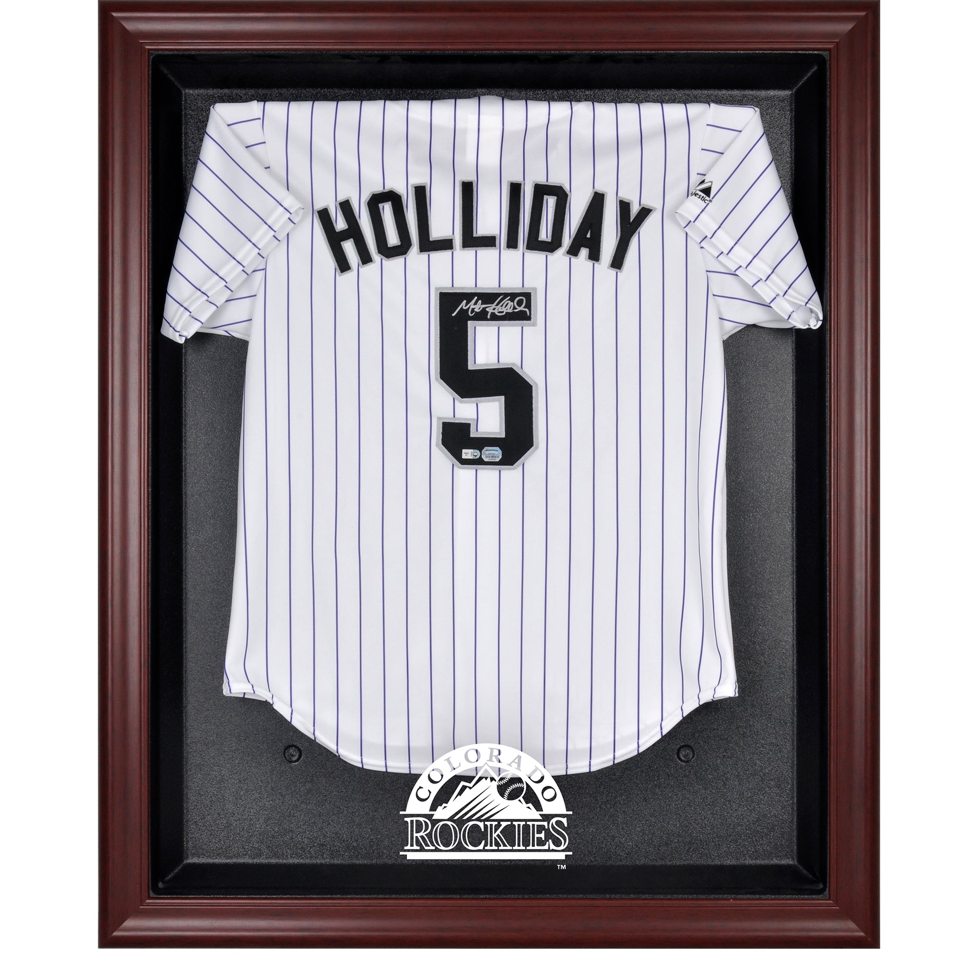 Colorado Rockies Mahogany Framed Logo Jersey Display Case