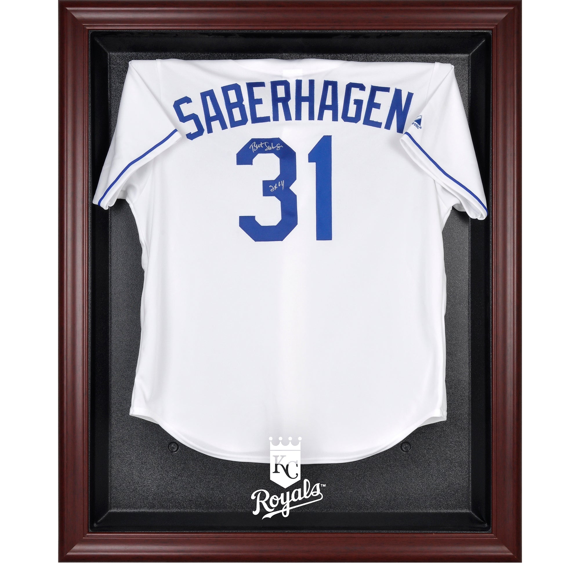 Kansas City Royals Mahogany Framed Logo Jersey Display Case