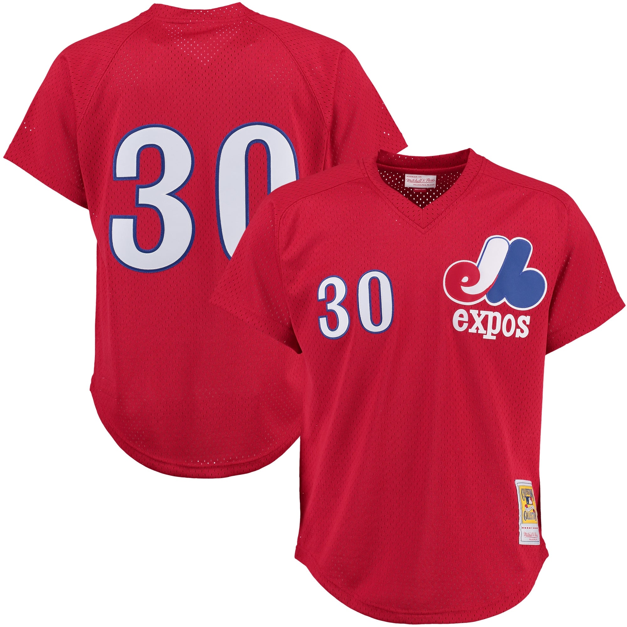 Men's Mitchell & Ness Tim Raines Scarlet Montreal Expos Authentic Batting Practice Jersey