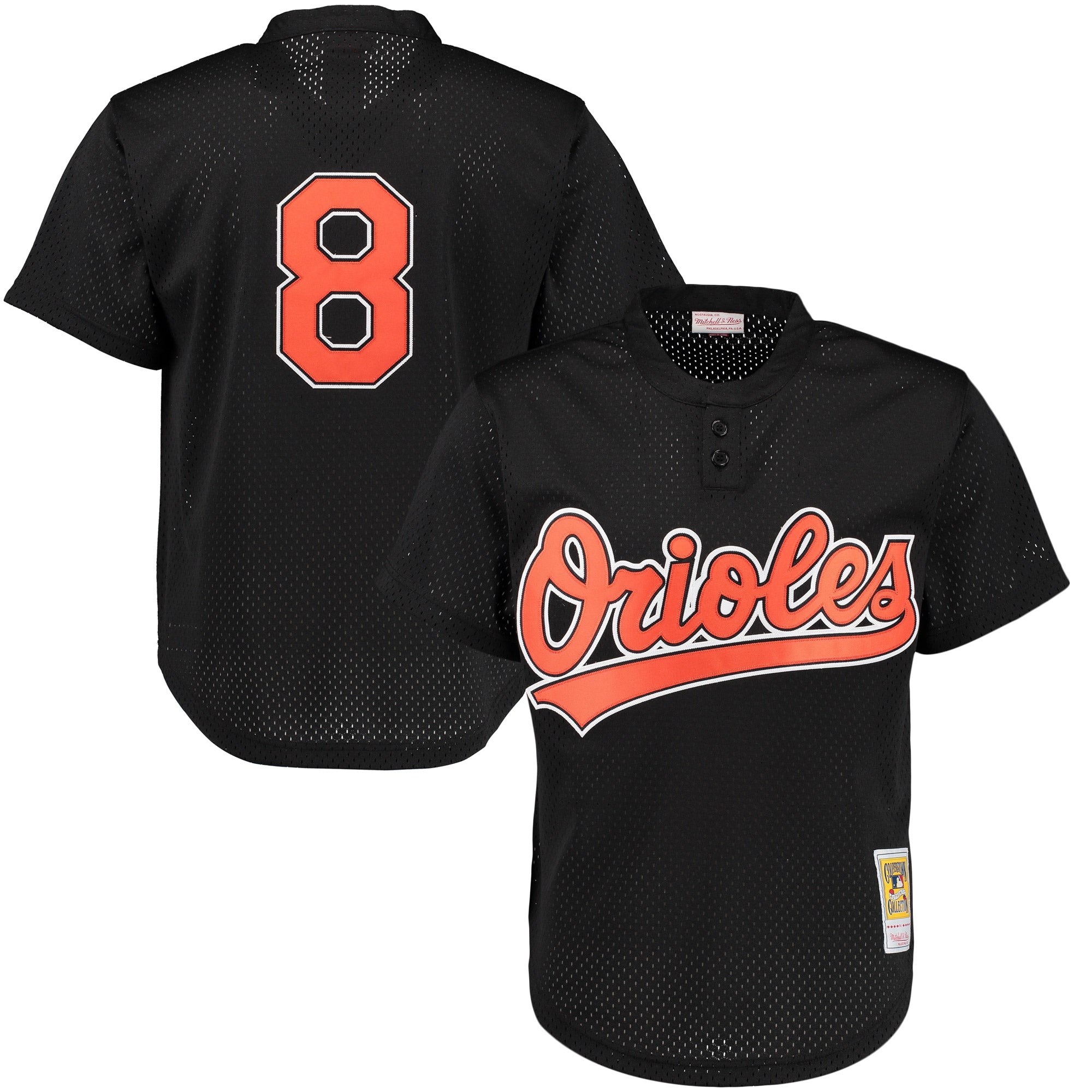 Men's Mitchell & Ness Cal Ripken Jr. Black Baltimore Orioles Authentic Batting Practice Jersey
