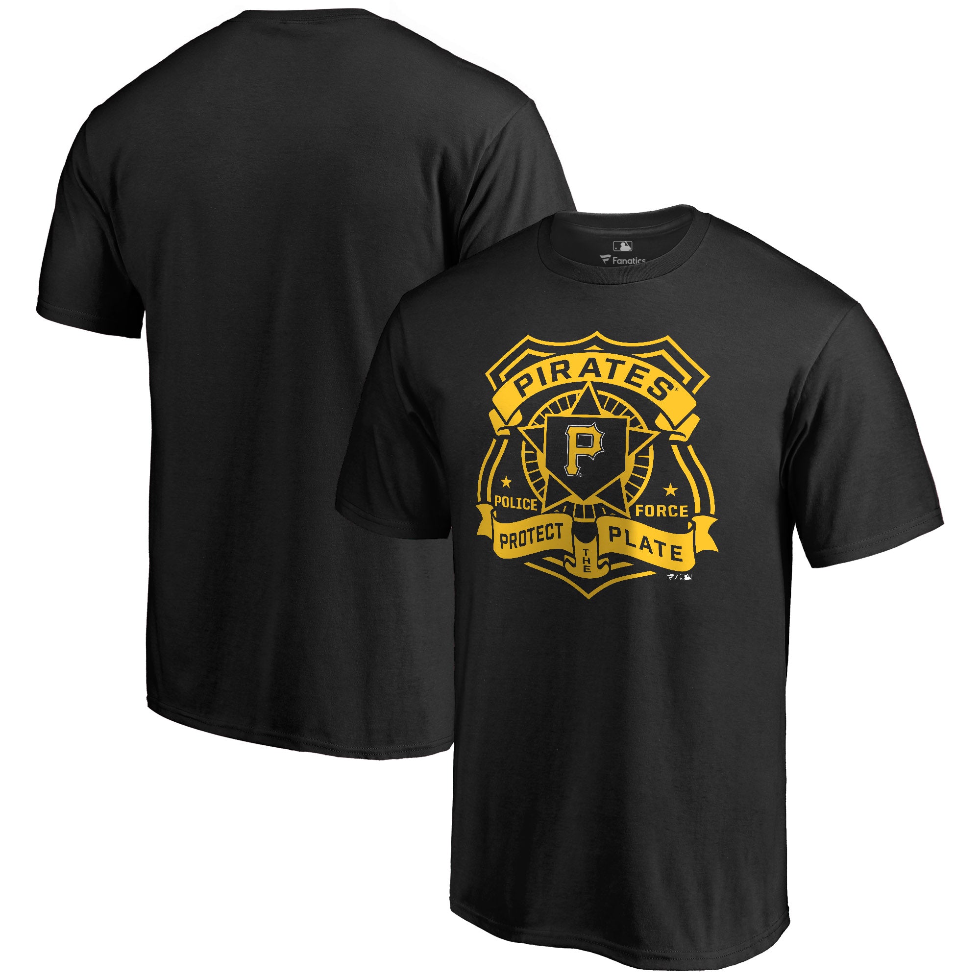 Men's Black Pittsburgh Pirates Police Badge T-Shirt