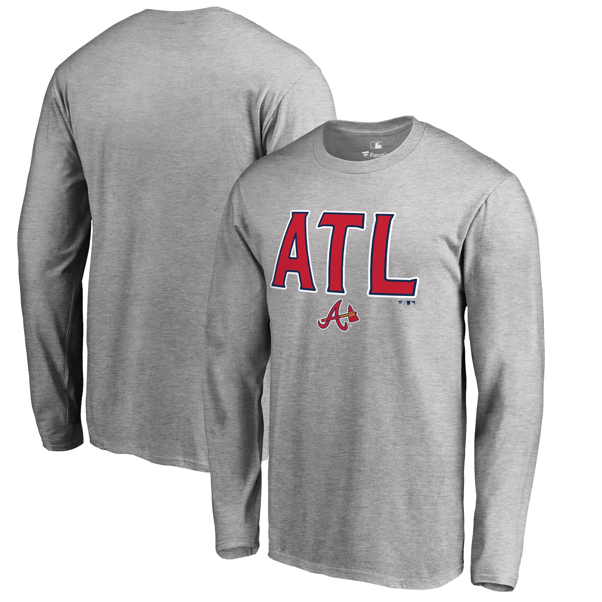 Men's Ash Atlanta Braves ATL Hometown Long Sleeve T-Shirt