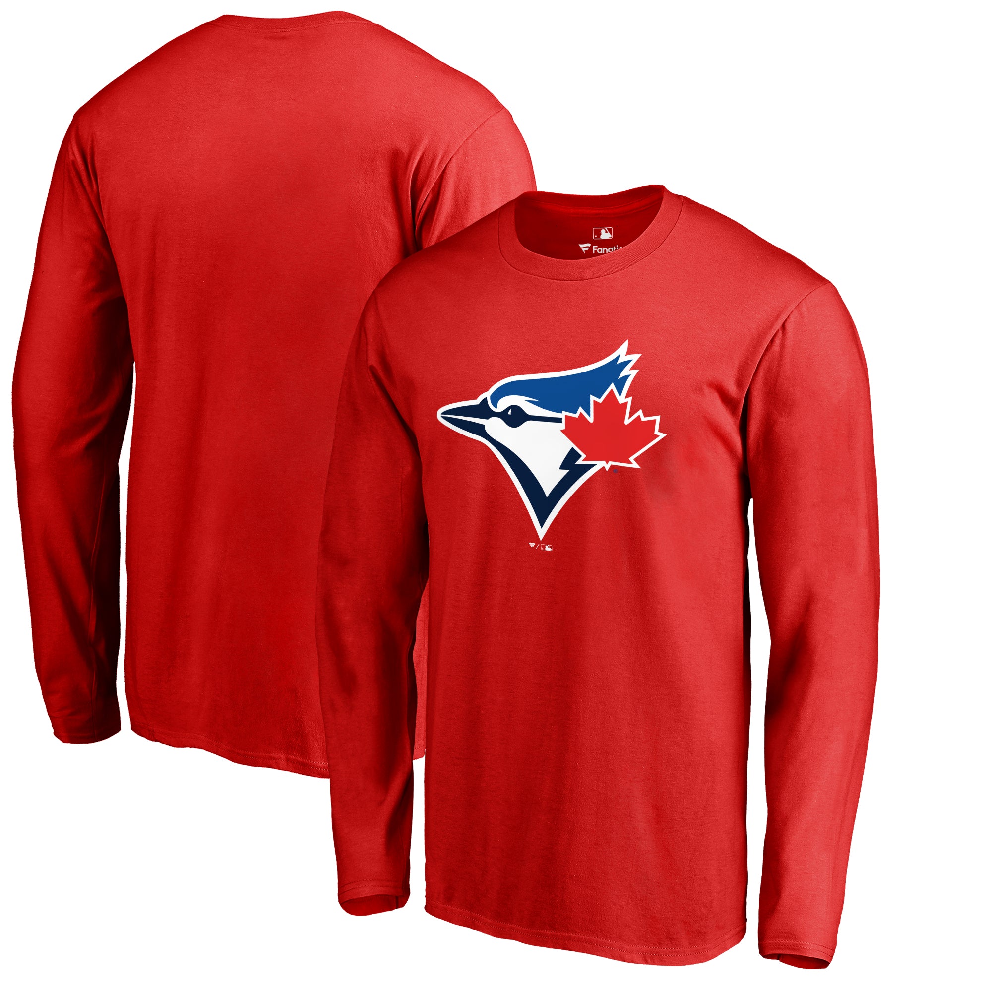 Men's Red Toronto Blue Jays Logo Long Sleeve T-Shirt