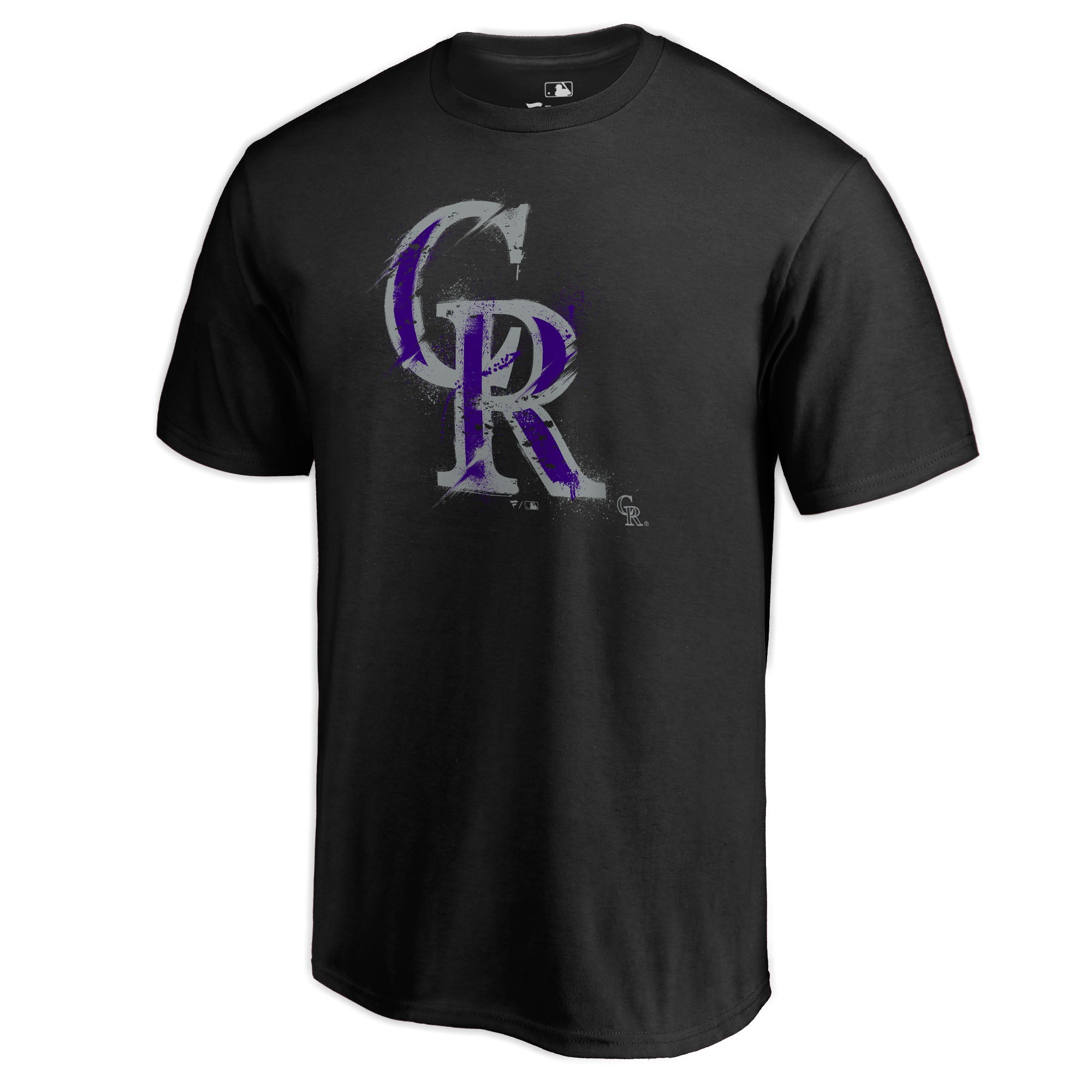 Men's Black Colorado Rockies Splatter Logo T-Shirt