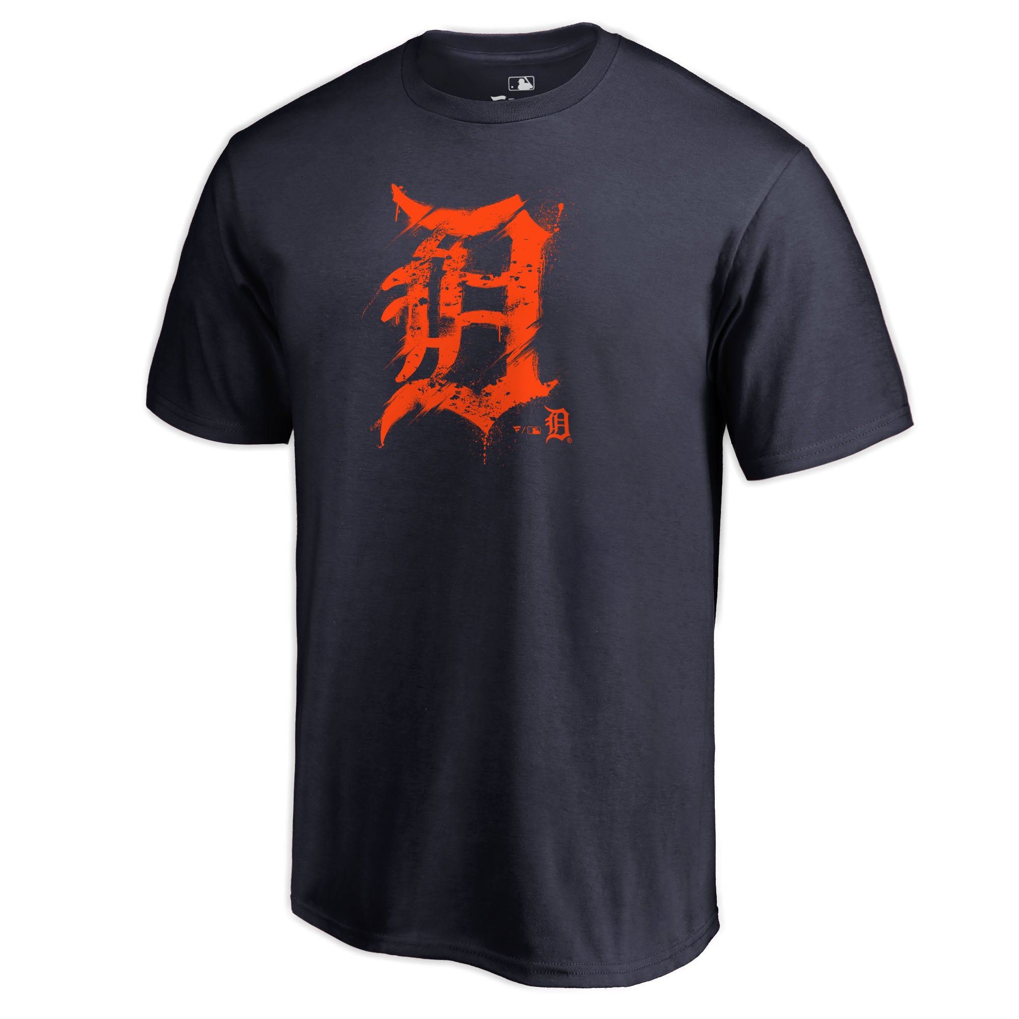 Men's Navy Detroit Tigers Splatter Logo T-Shirt