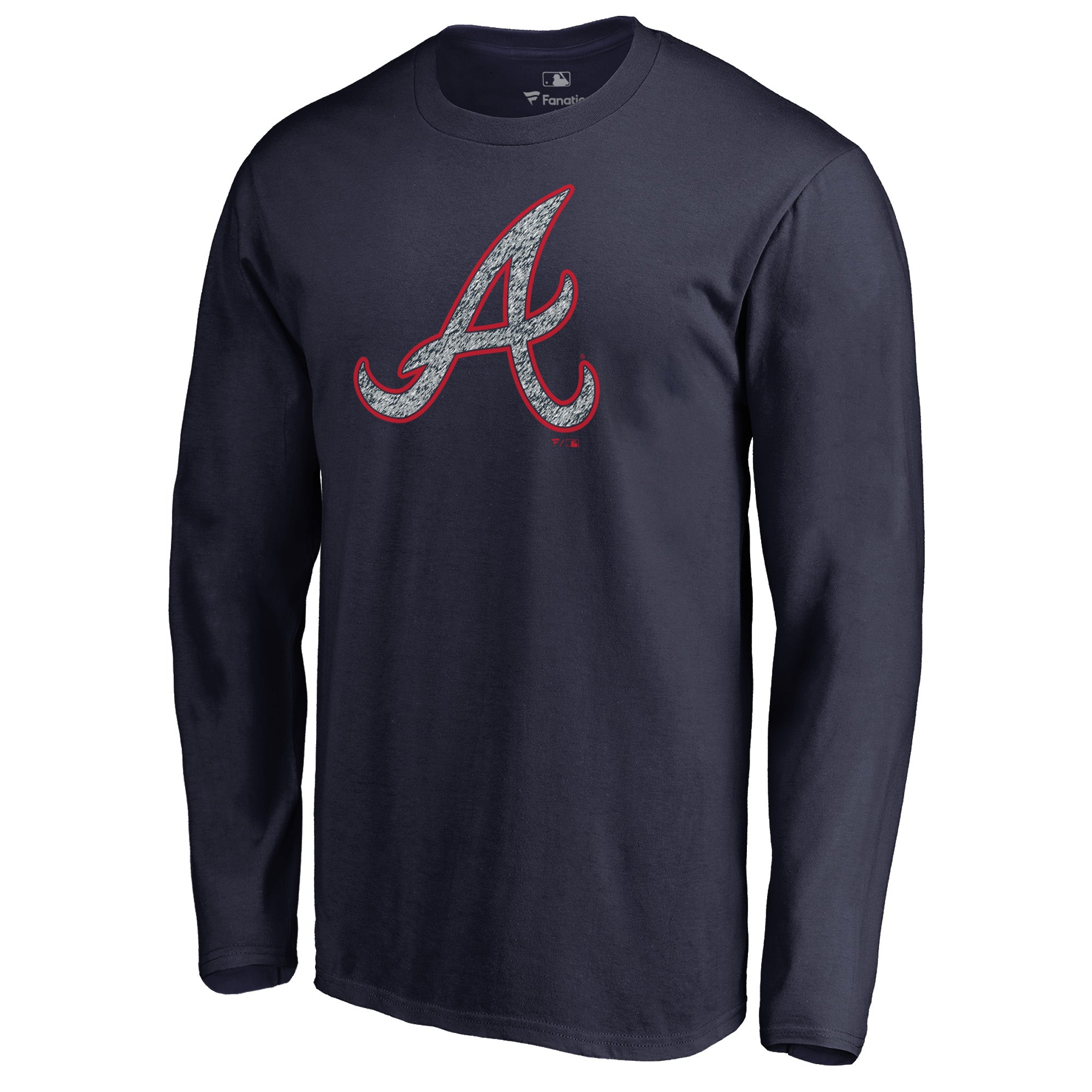Men's Navy Atlanta Braves Static Logo Long Sleeve T-Shirt