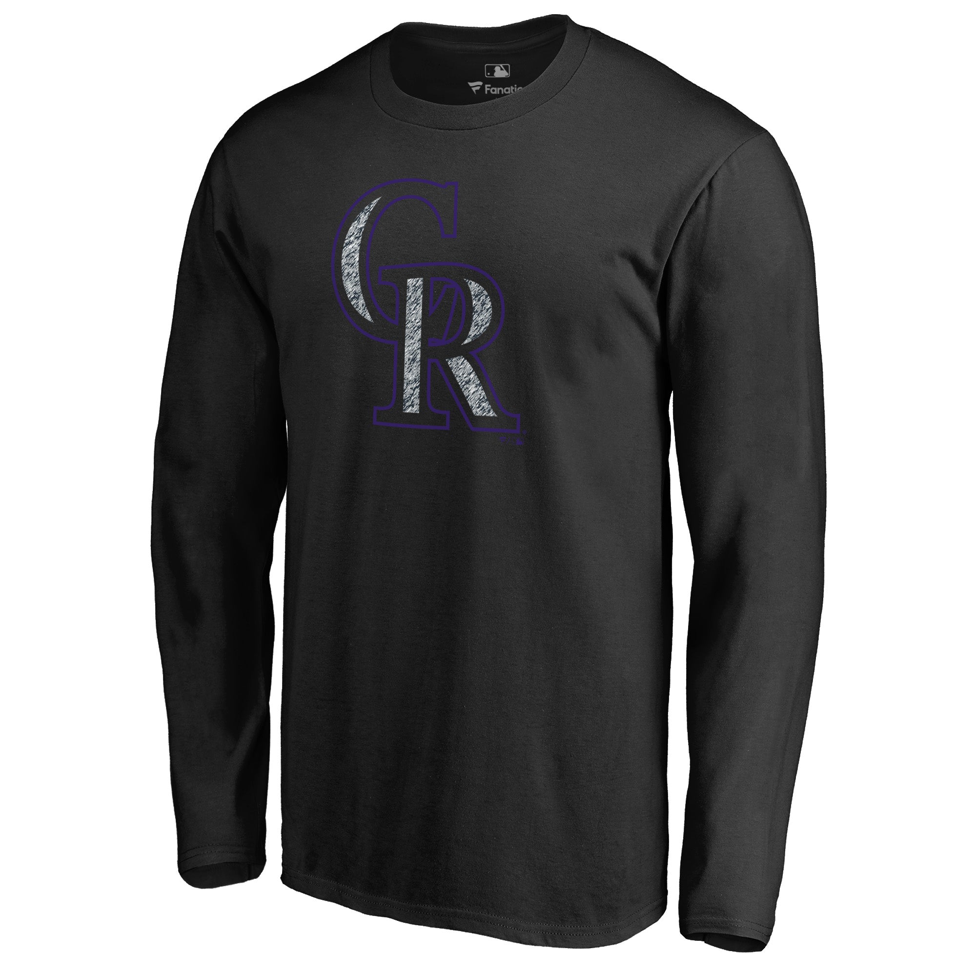 Men's Black Colorado Rockies Static Logo Long Sleeve T-Shirt
