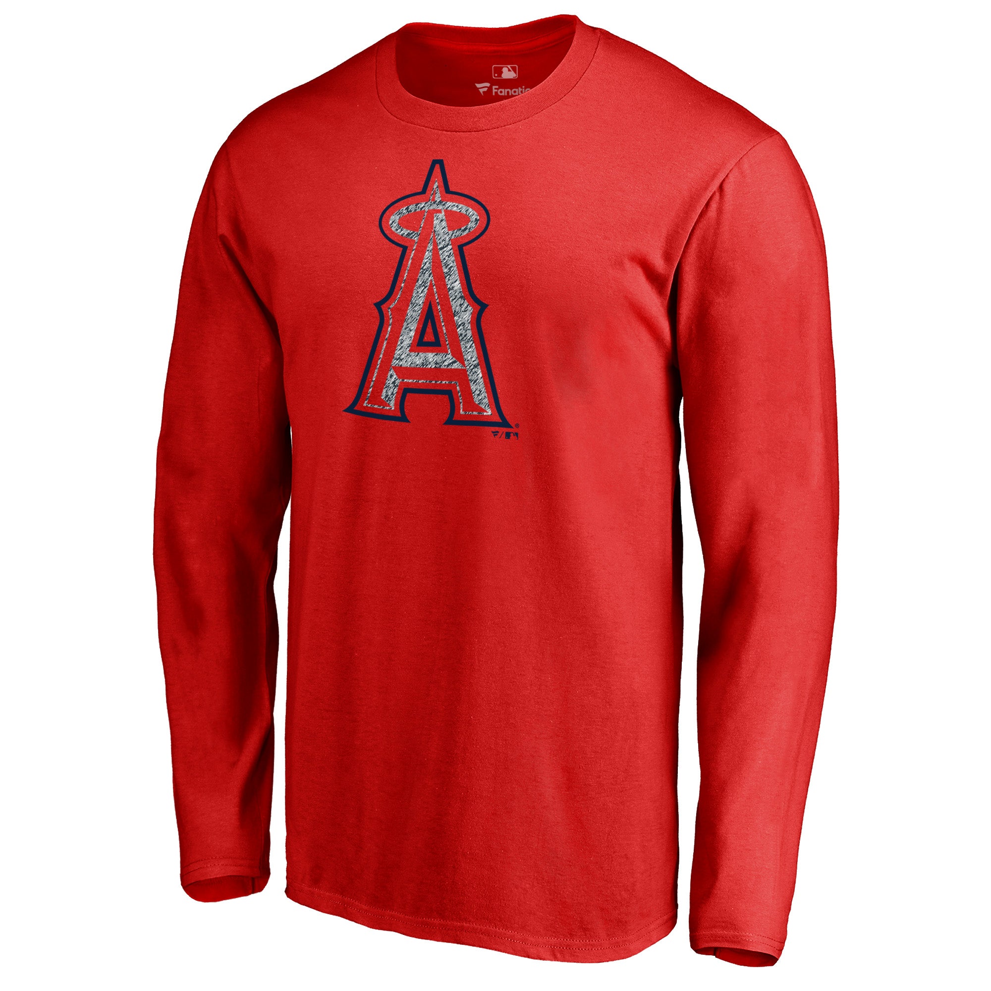Men's Red Los Angeles Angels Static Logo Long Sleeve T-Shirt