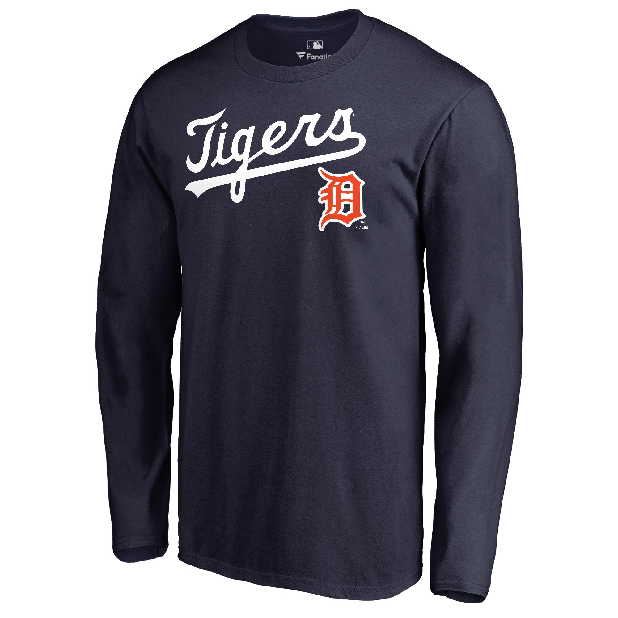Men's Navy Detroit Tigers Cooperstown Collection Wahconah Long Sleeve T-Shirt