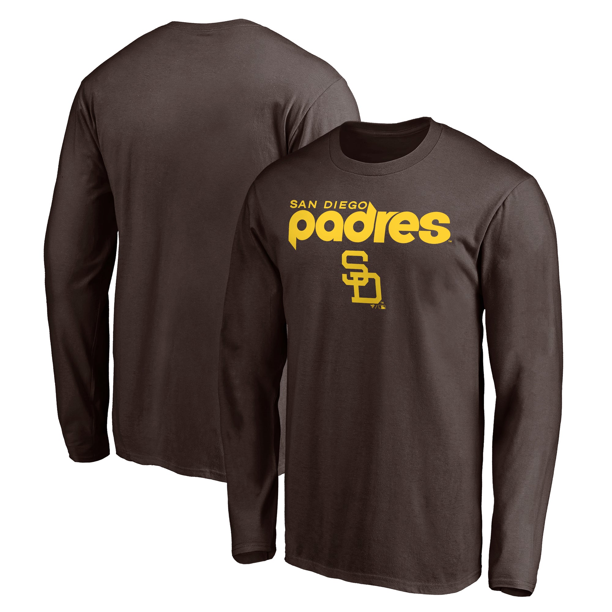Men's Brown San Diego Padres Cooperstown Collection Wahconah Long Sleeve T-Shirt