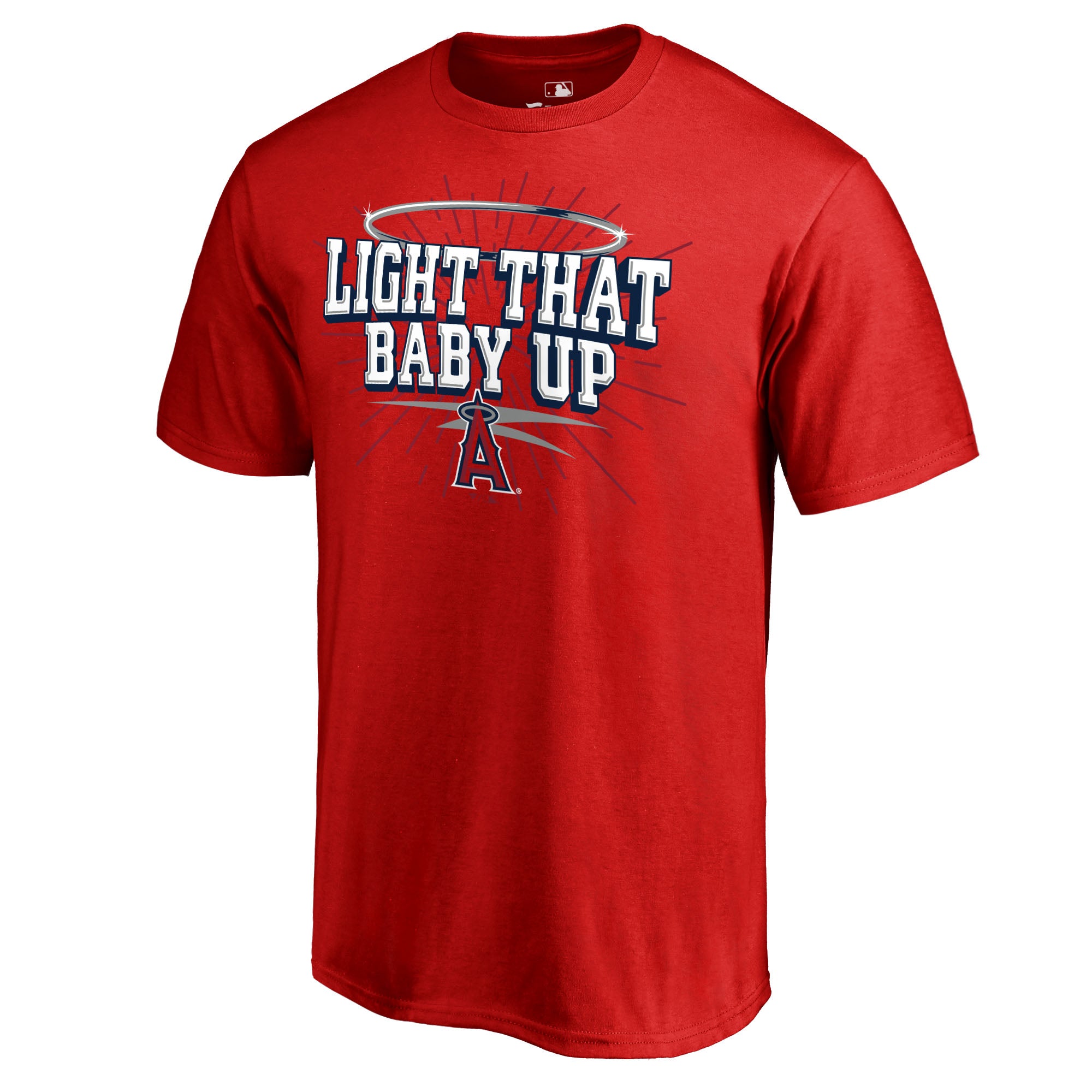 Men's Red Los Angeles Angels Hometown Collection Light That Baby Up T-Shirt
