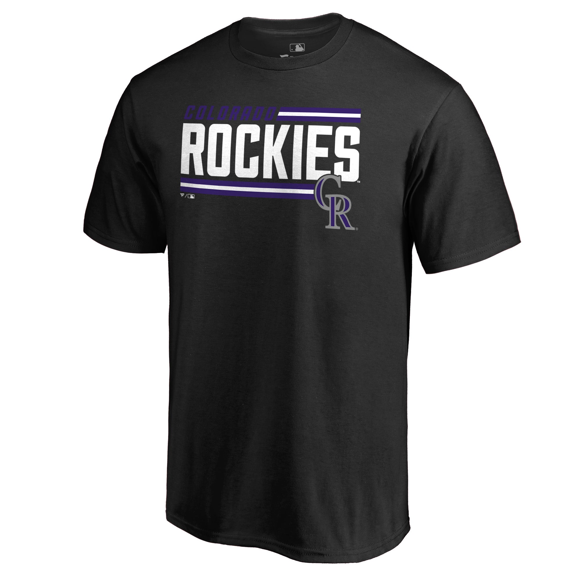 Men's Black Colorado Rockies Onside Stripe T-Shirt