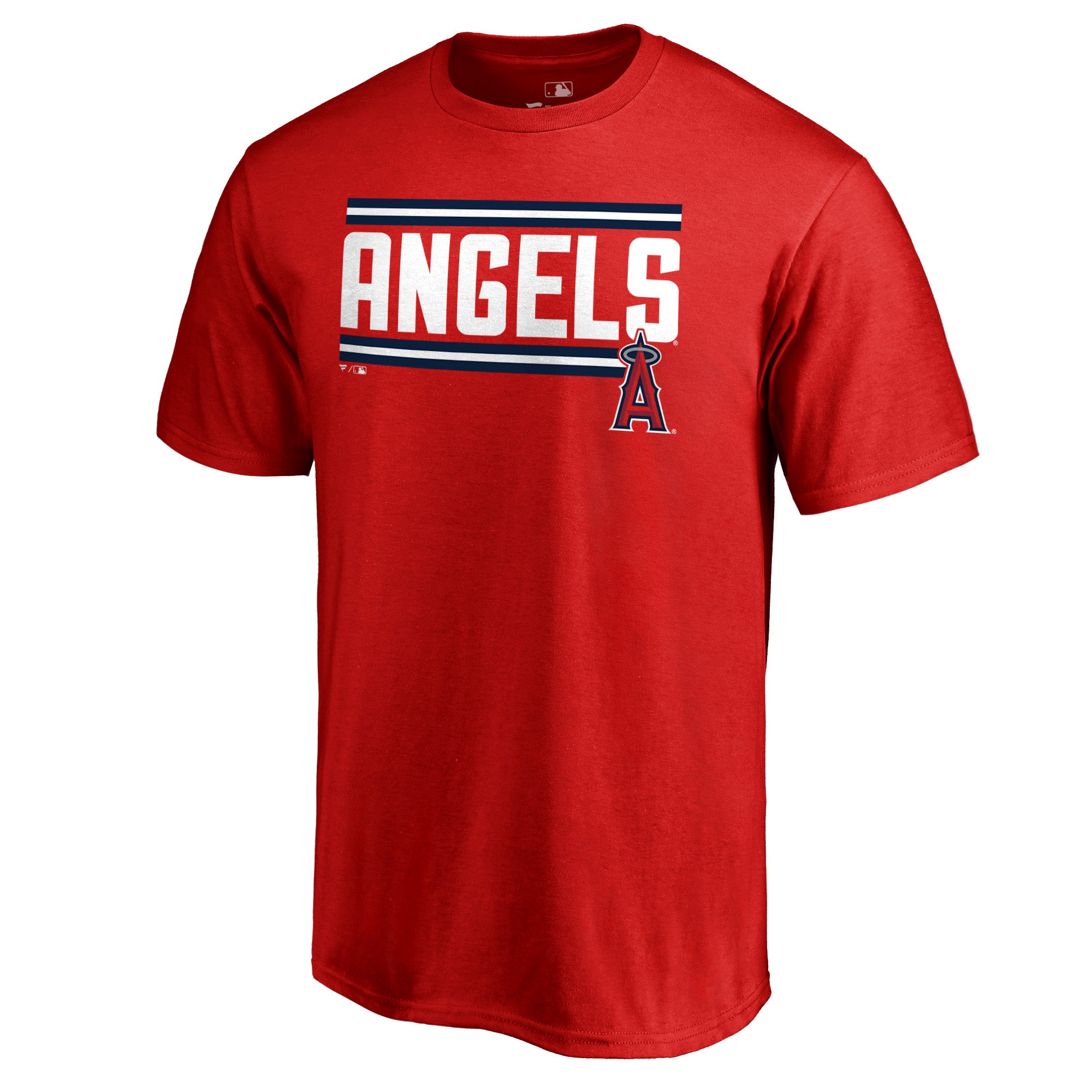 Men's Red Los Angeles Angels Onside Stripe T-Shirt