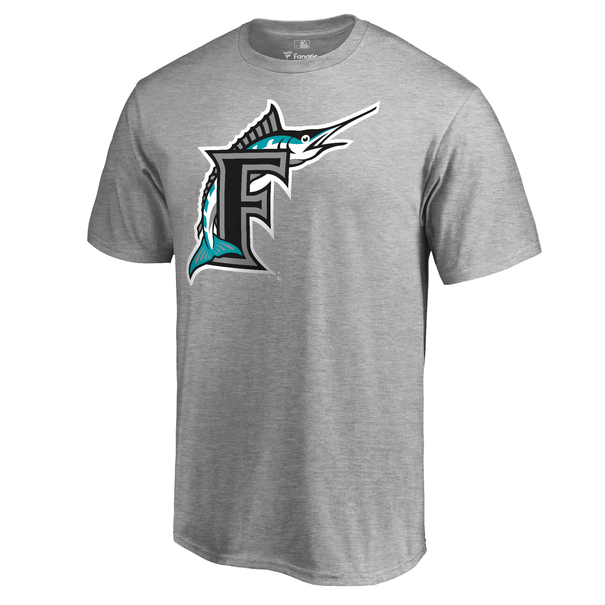 Men's Heathered Gray Florida Marlins Cooperstown Collection Vintage Forbes T-Shirt