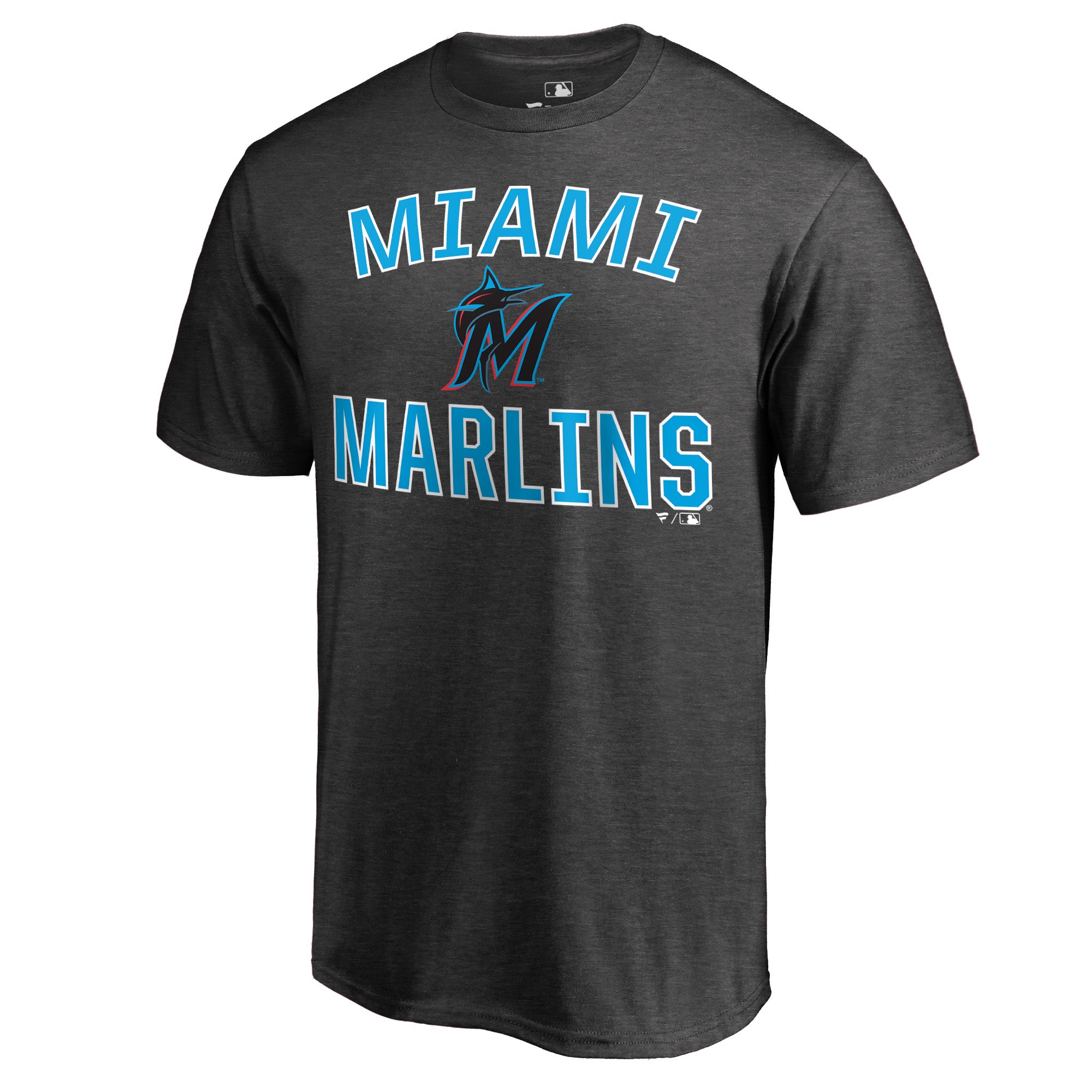 Men's Heathered Gray Miami Marlins Core Basics Victory Arch T-Shirt