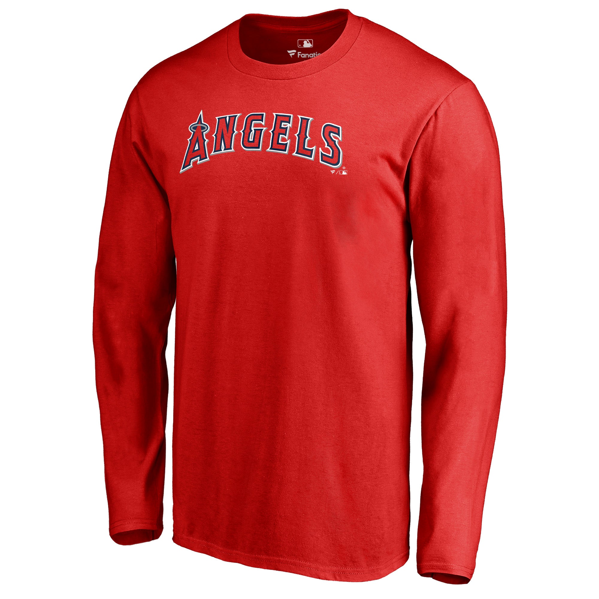 Men's Red Los Angeles Angels Team Wordmark Long Sleeve T-Shirt
