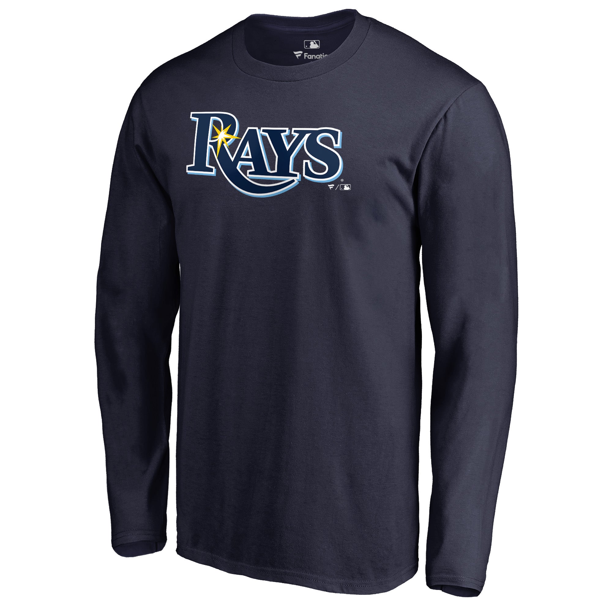 Men's Navy Tampa Bay Rays Team Wordmark Long Sleeve T-Shirt