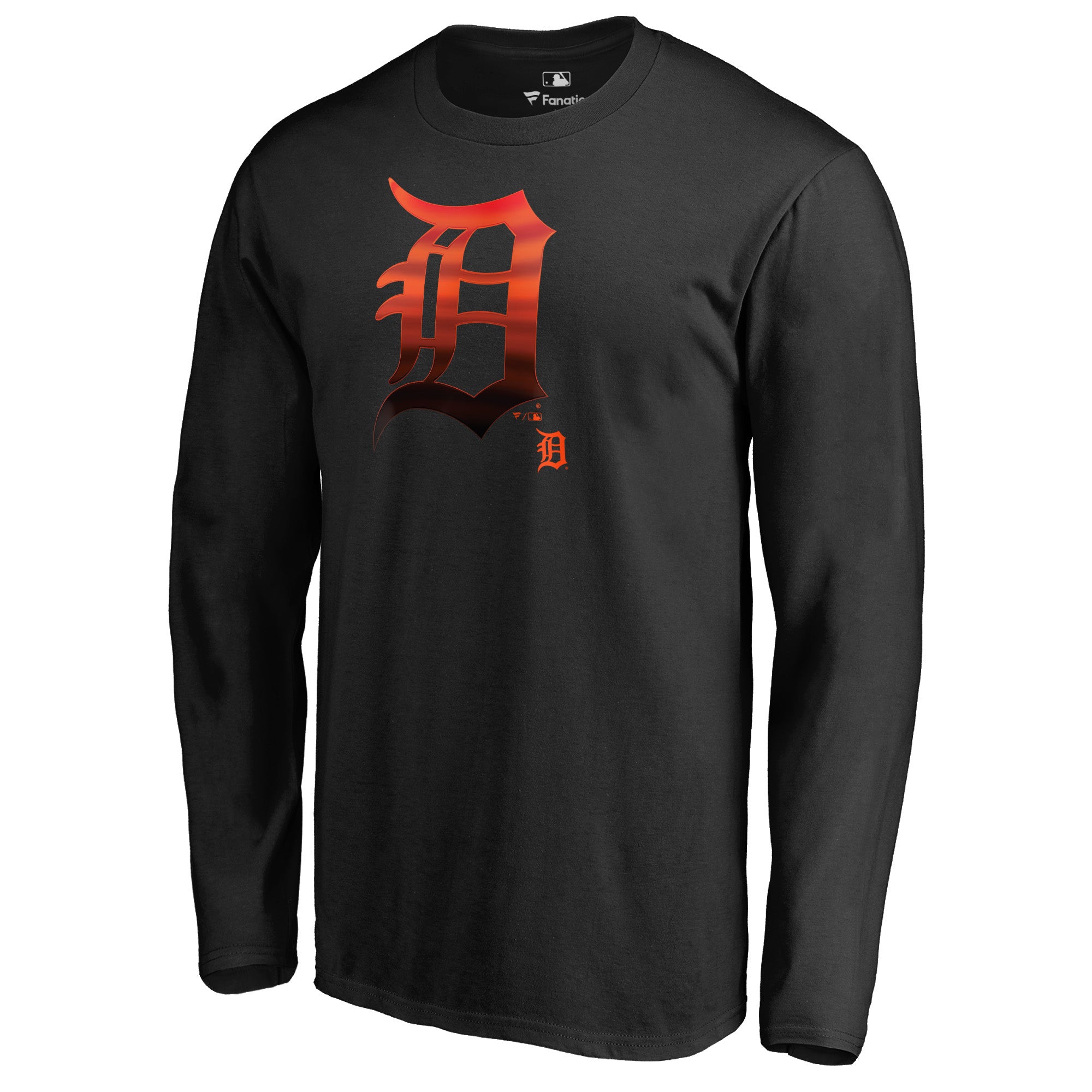 Men's Black Detroit Tigers Midnight Mascot Long Sleeve T-Shirt