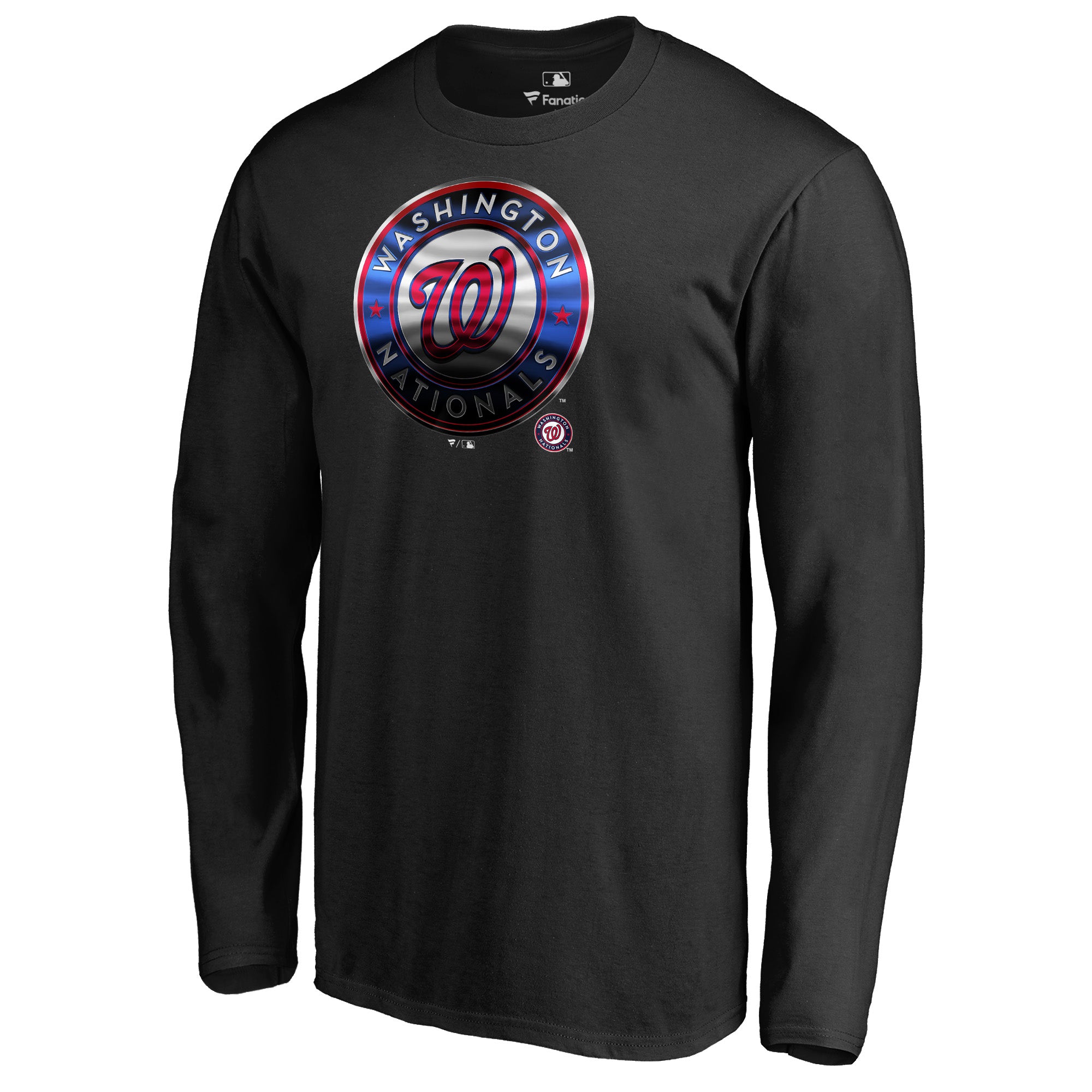 Men's Black Washington Nationals Midnight Mascot Long Sleeve T-Shirt