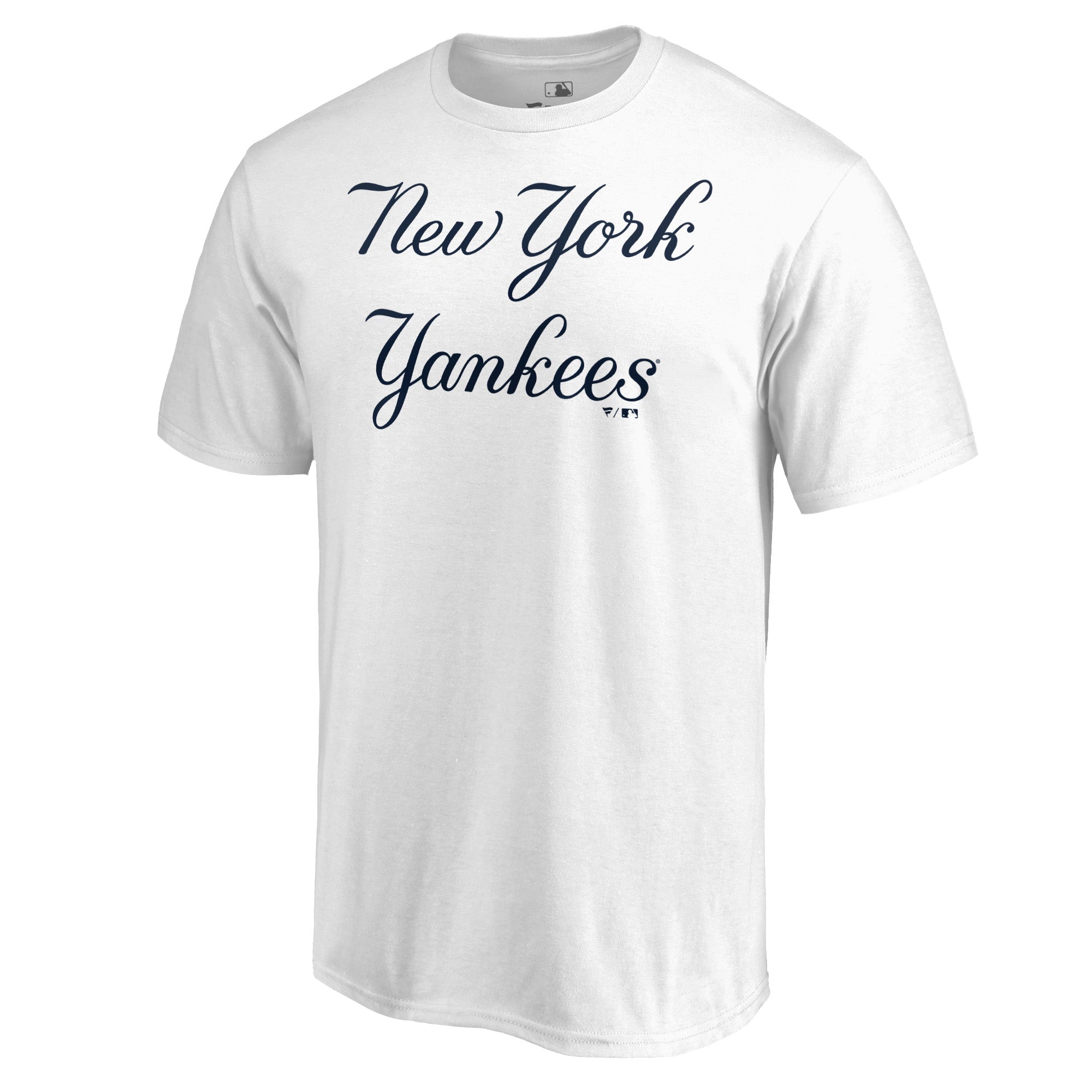 Men's White New York Yankees Script Wordmark T-Shirt