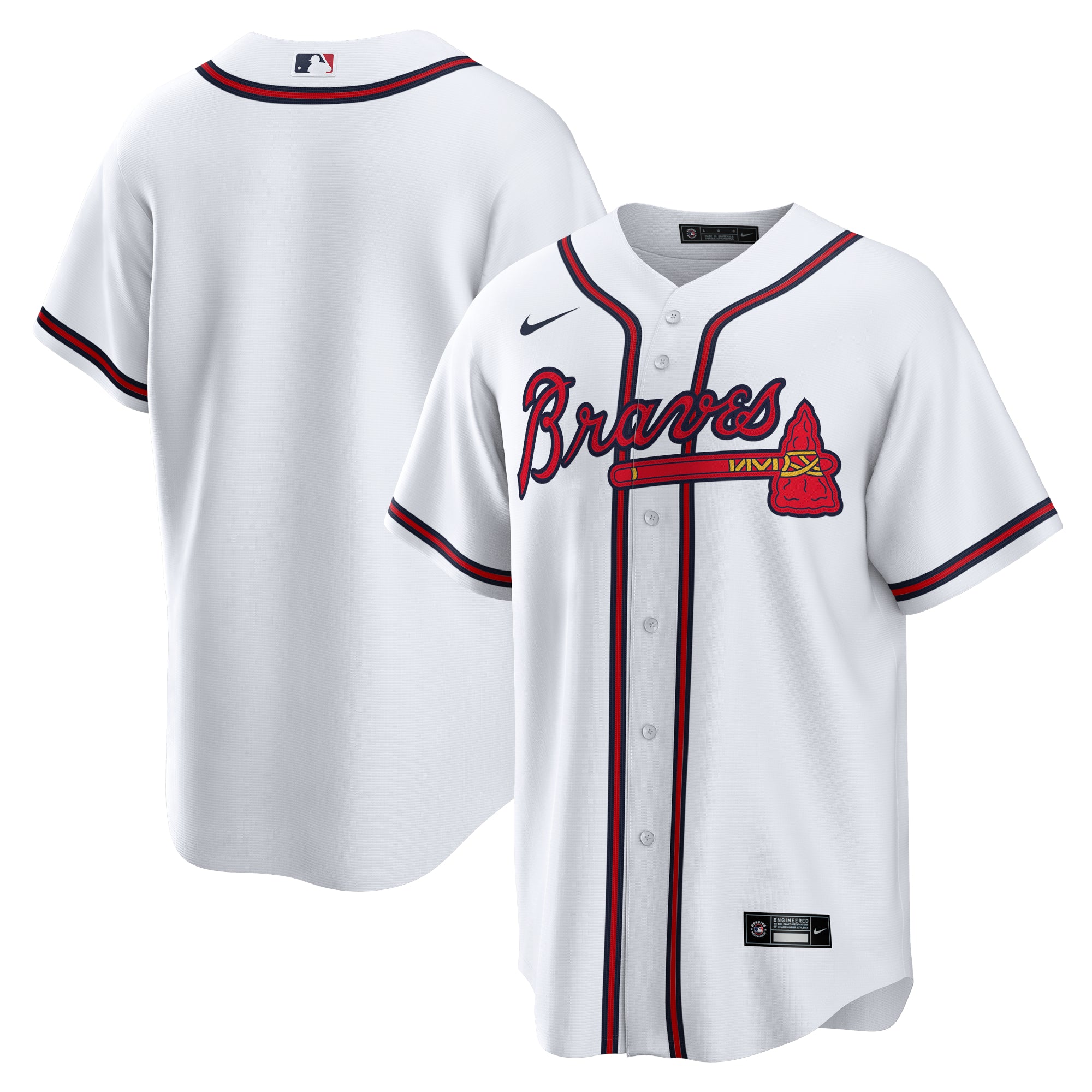 Men's Nike White Atlanta Braves Home Replica Team Jersey