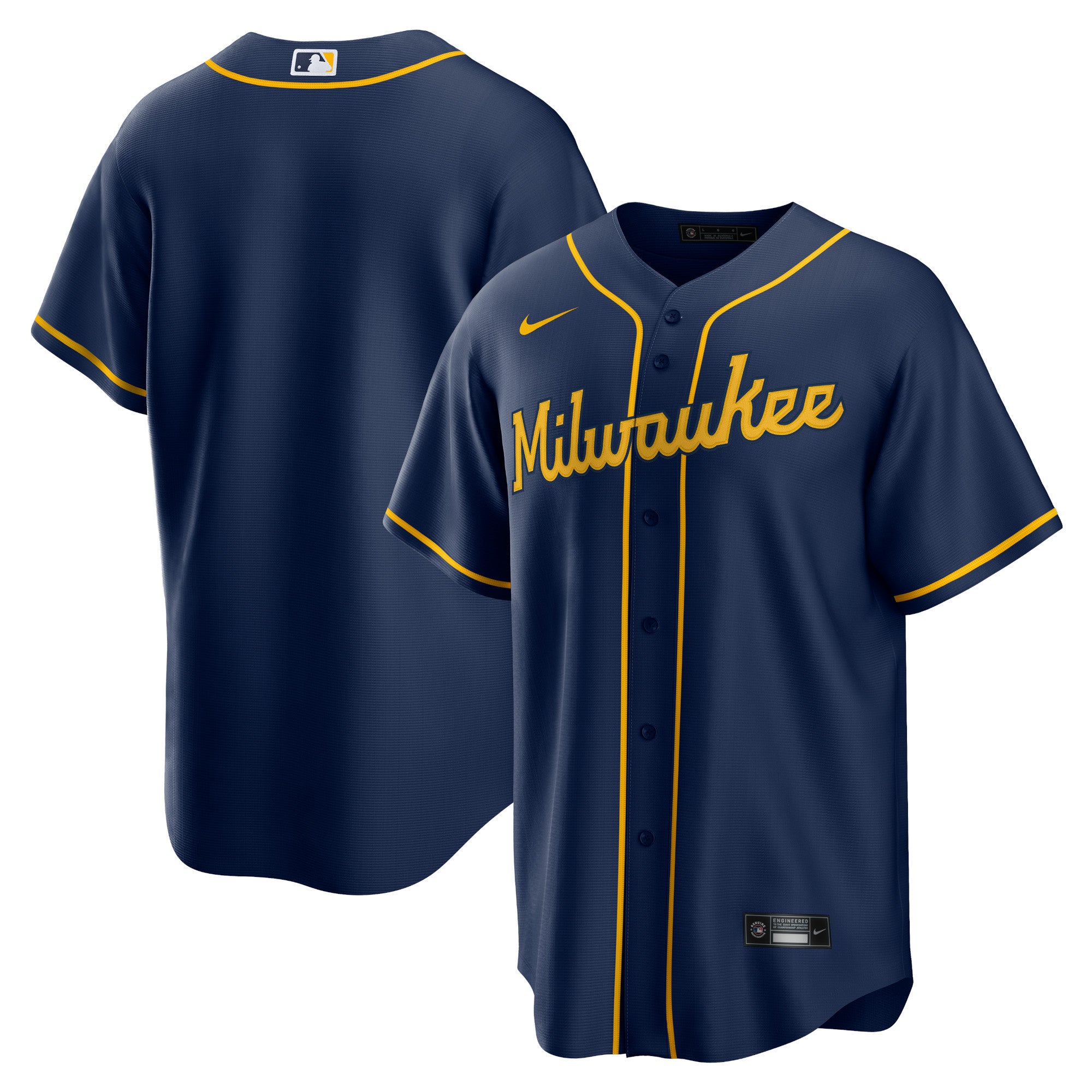 Men's Nike Navy Milwaukee Brewers Alternate Replica Team Jersey