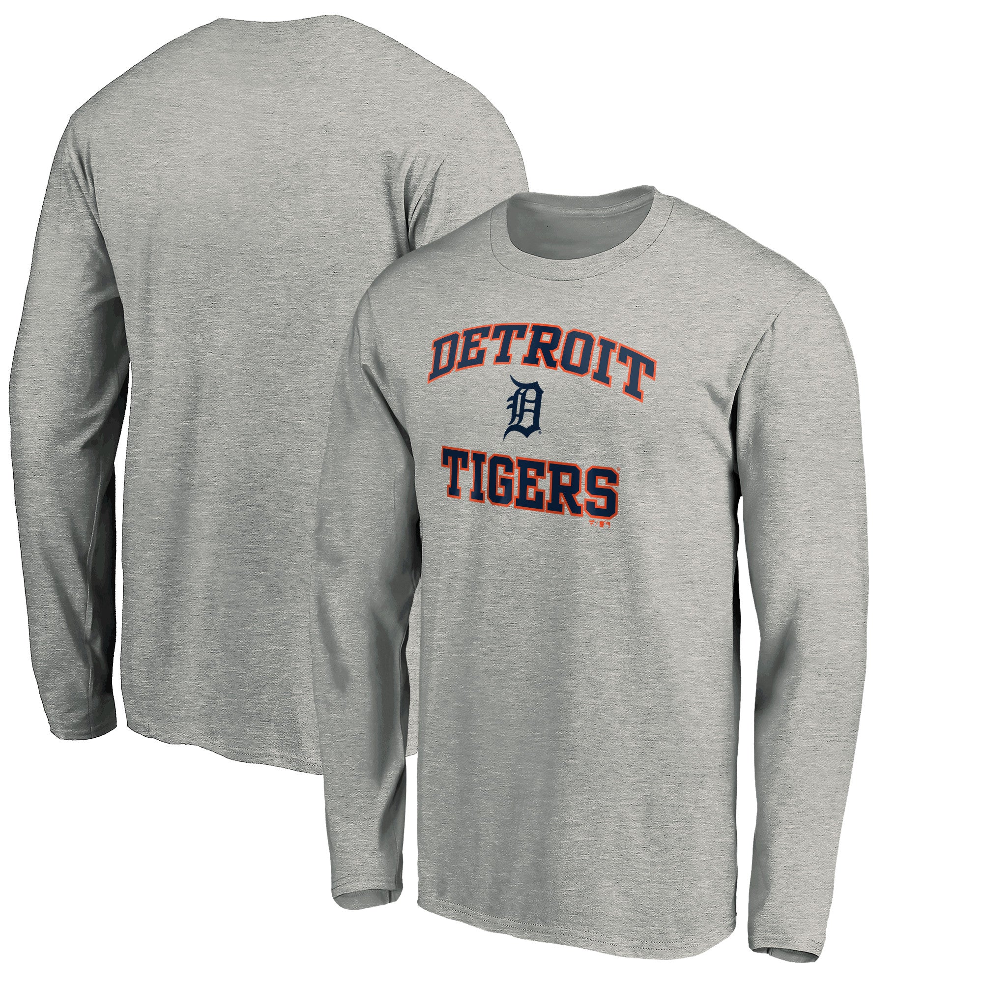 Men's Heathered Gray Detroit Tigers Team Heart & Soul Long Sleeve T-Shirt