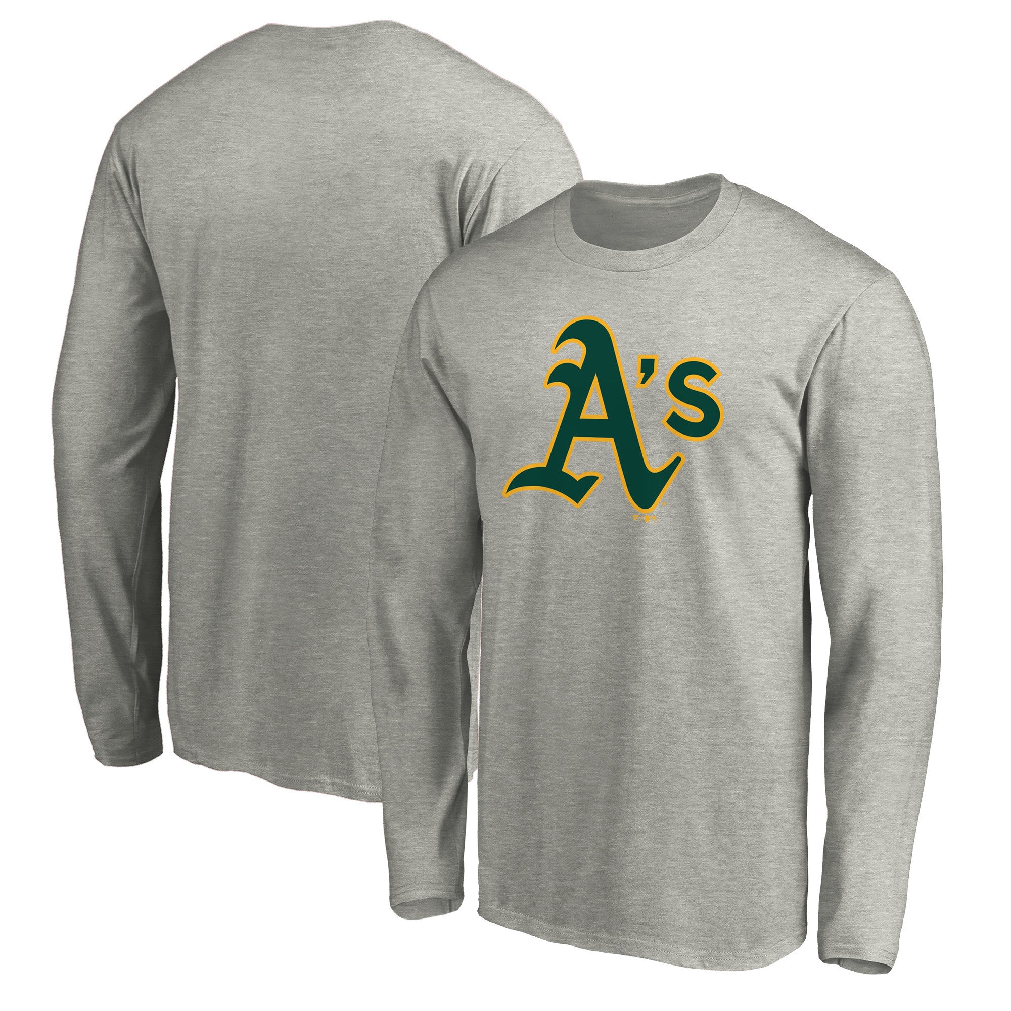 Men's Heather Gray Athletics Official Team Logo Long Sleeve T-Shirt