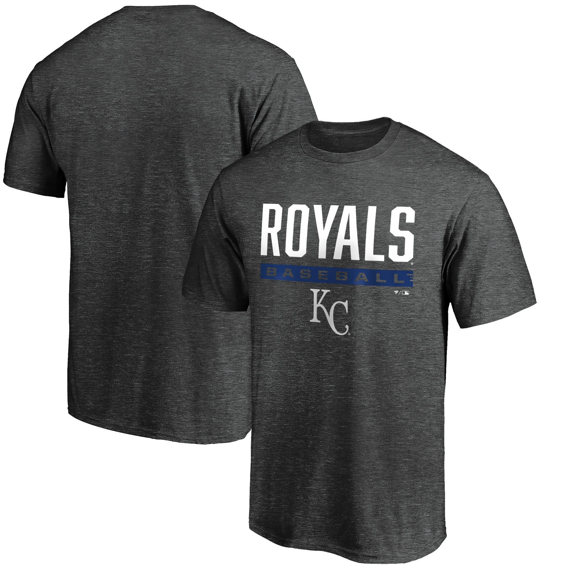 Men's Charcoal Kansas City Royals Win Stripe Logo T-Shirt