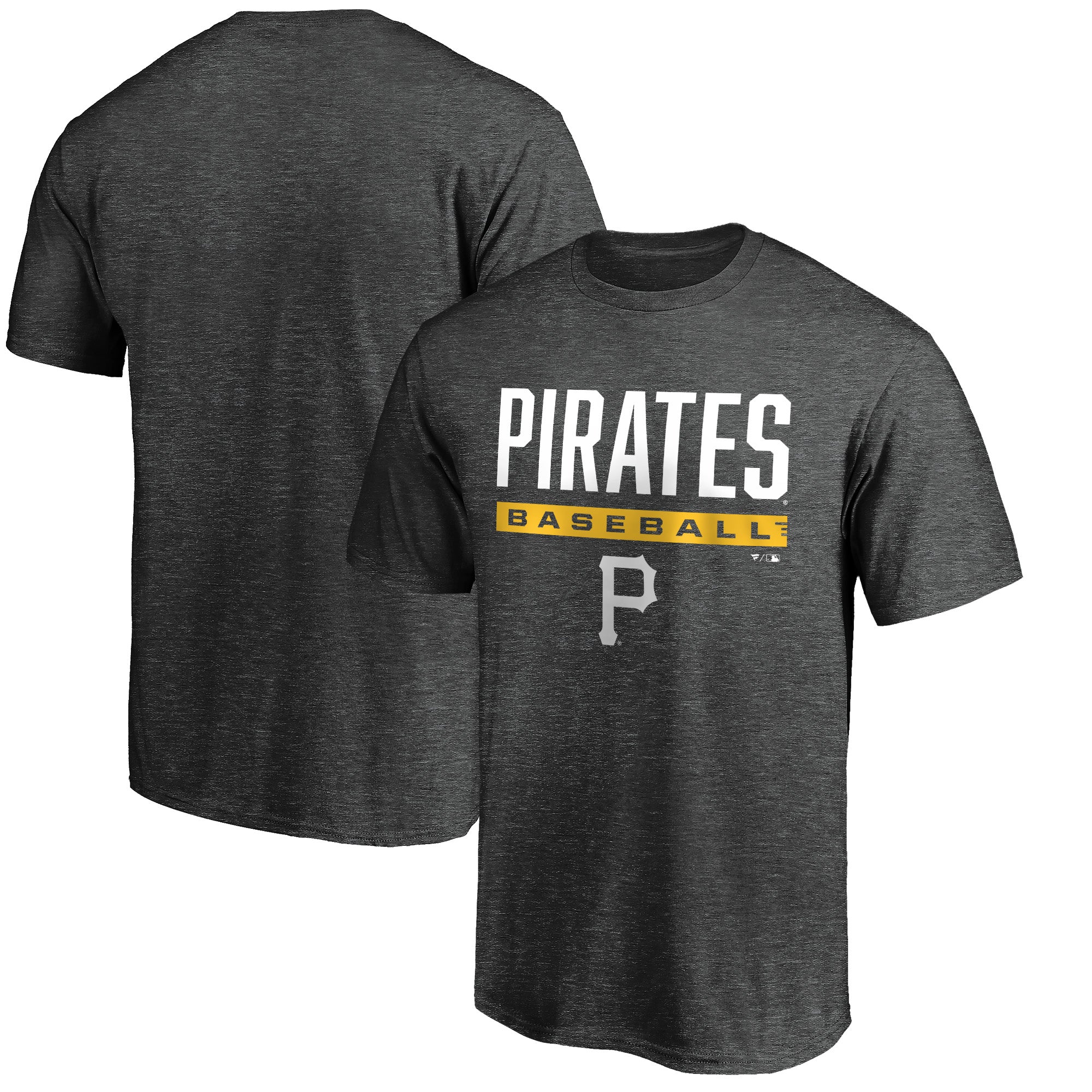 Men's Charcoal Pittsburgh Pirates Win Stripe Logo T-Shirt