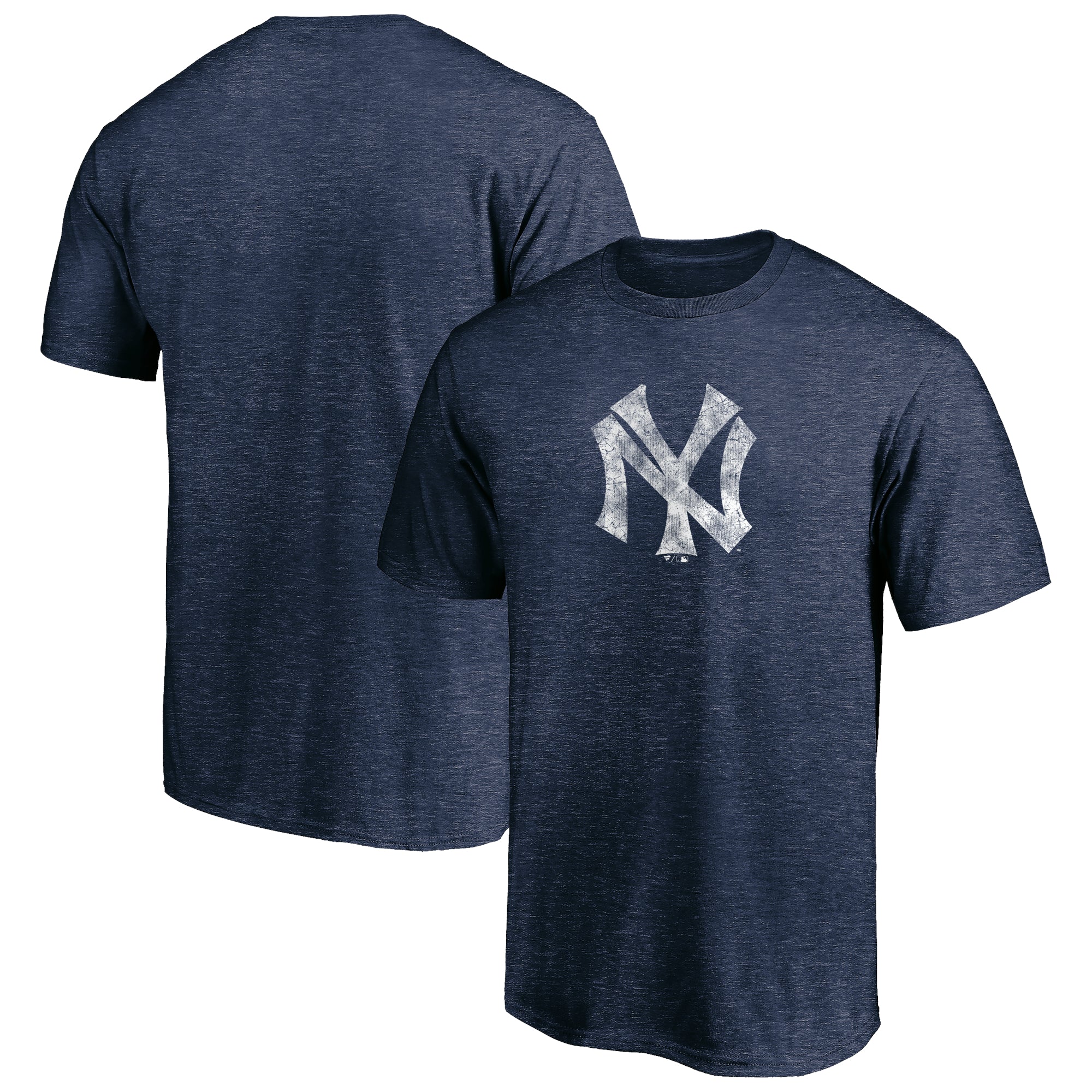 Men's Navy New York Yankees Cooperstown Collection True Classics Throwback Logo Tri-Blend T-Shirt