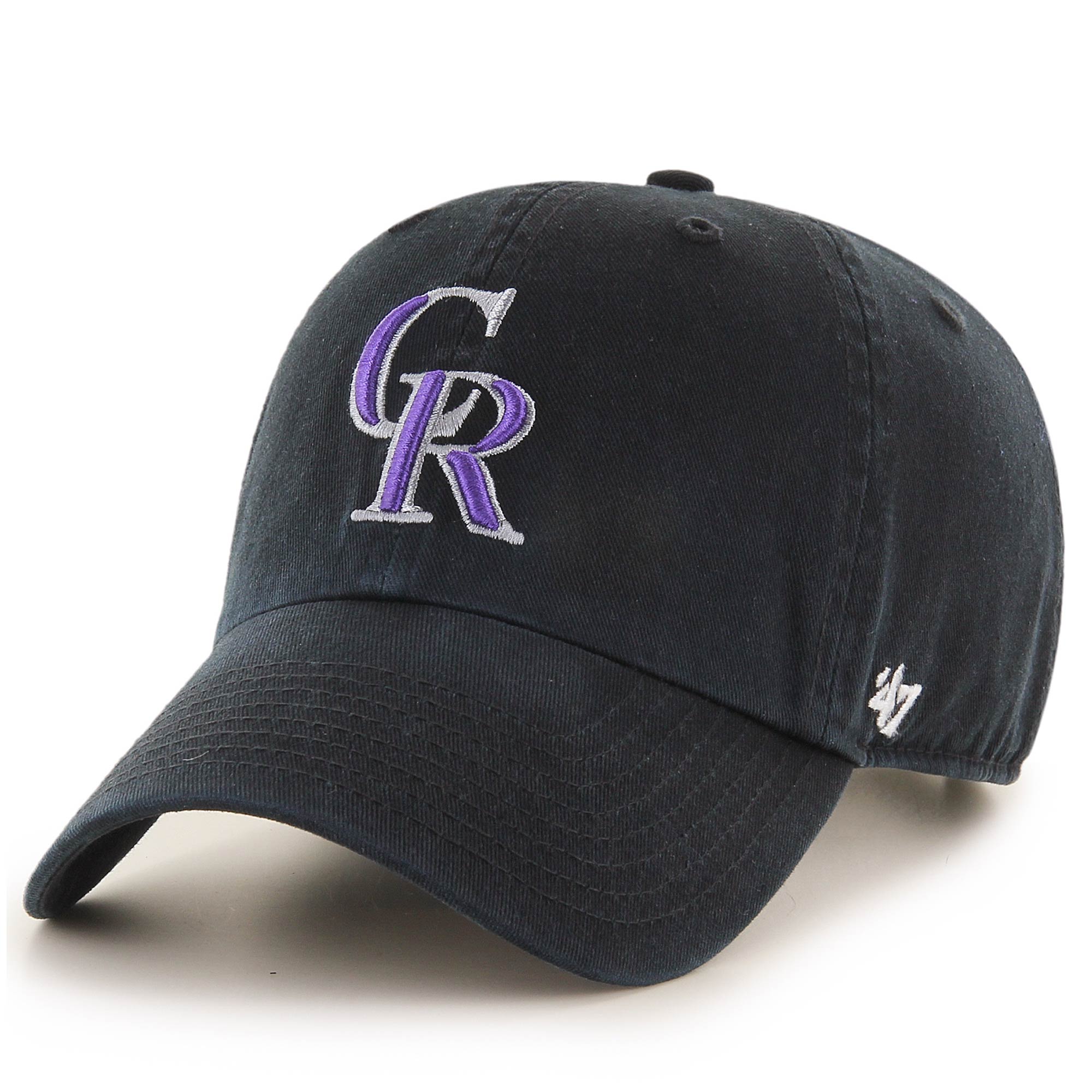 Men's '47 Black Colorado Rockies Clean Up Adjustable Hat