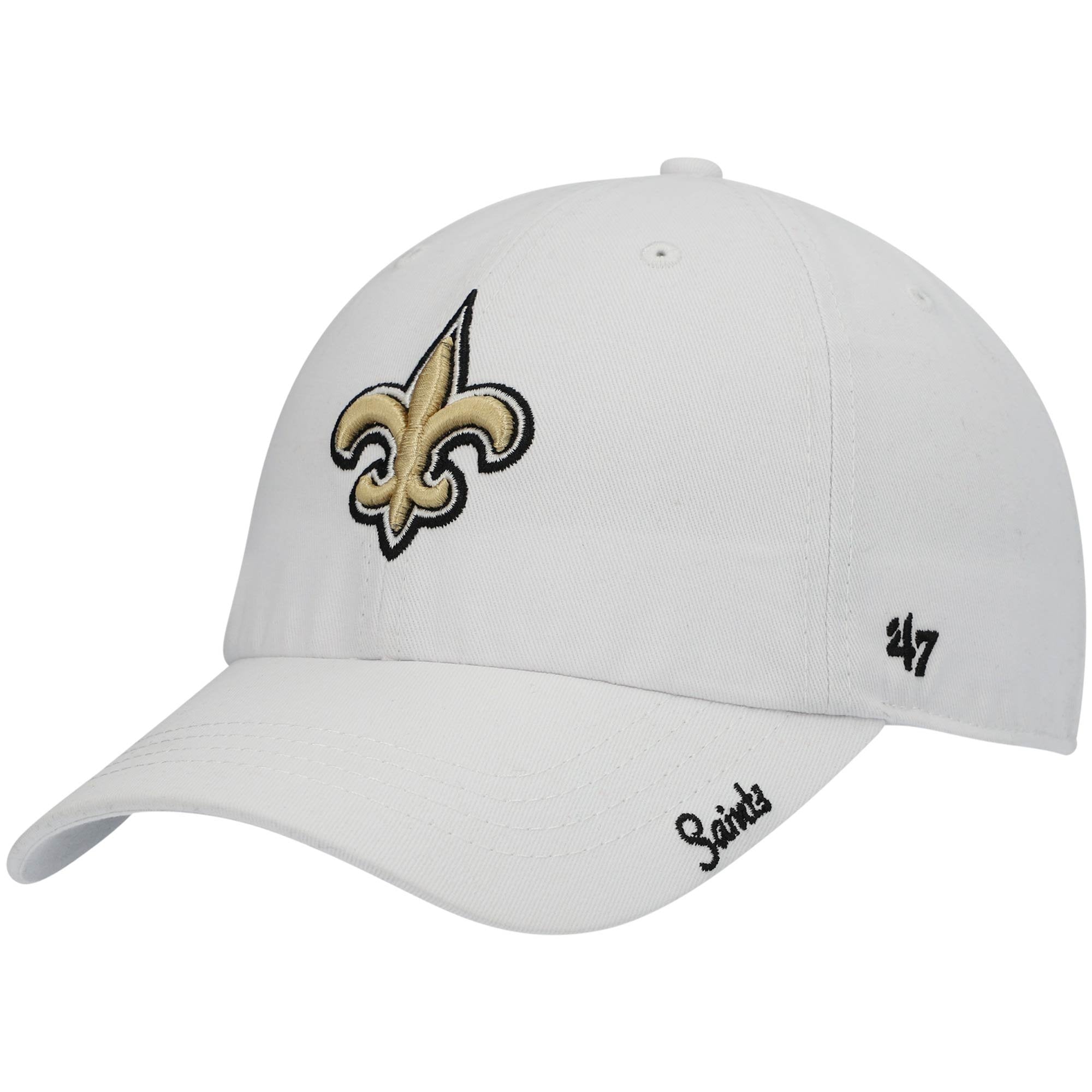 Women's '47 White New Orleans Saints Miata Clean Up Logo Adjustable Hat