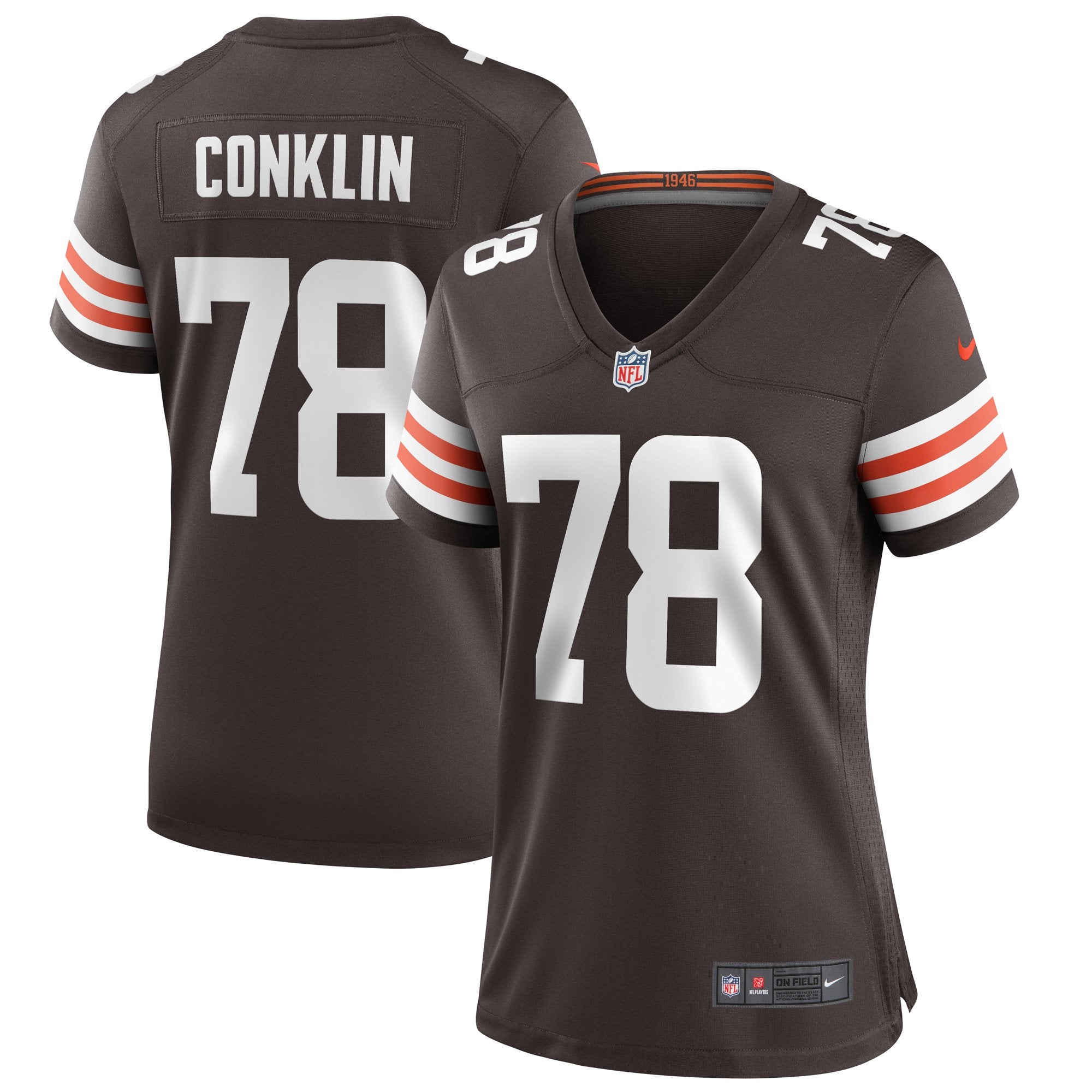 Women's Nike Jack Conklin Brown Cleveland Browns Game Player Jersey