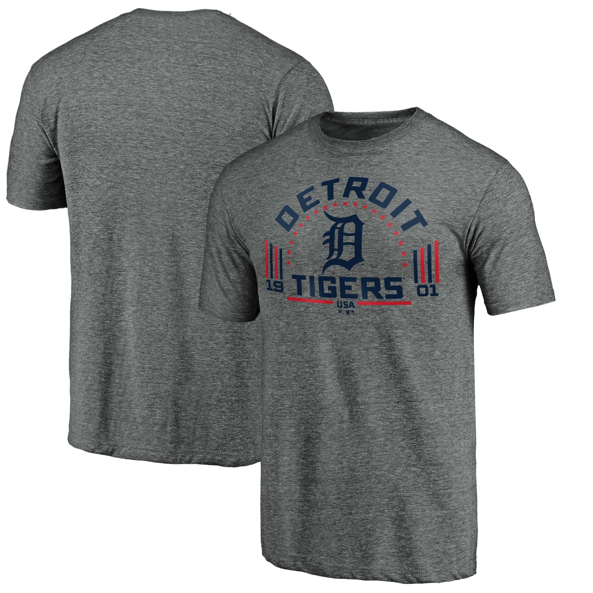 Men's Gray Detroit Tigers Team Freedom Tri-Blend T-Shirt