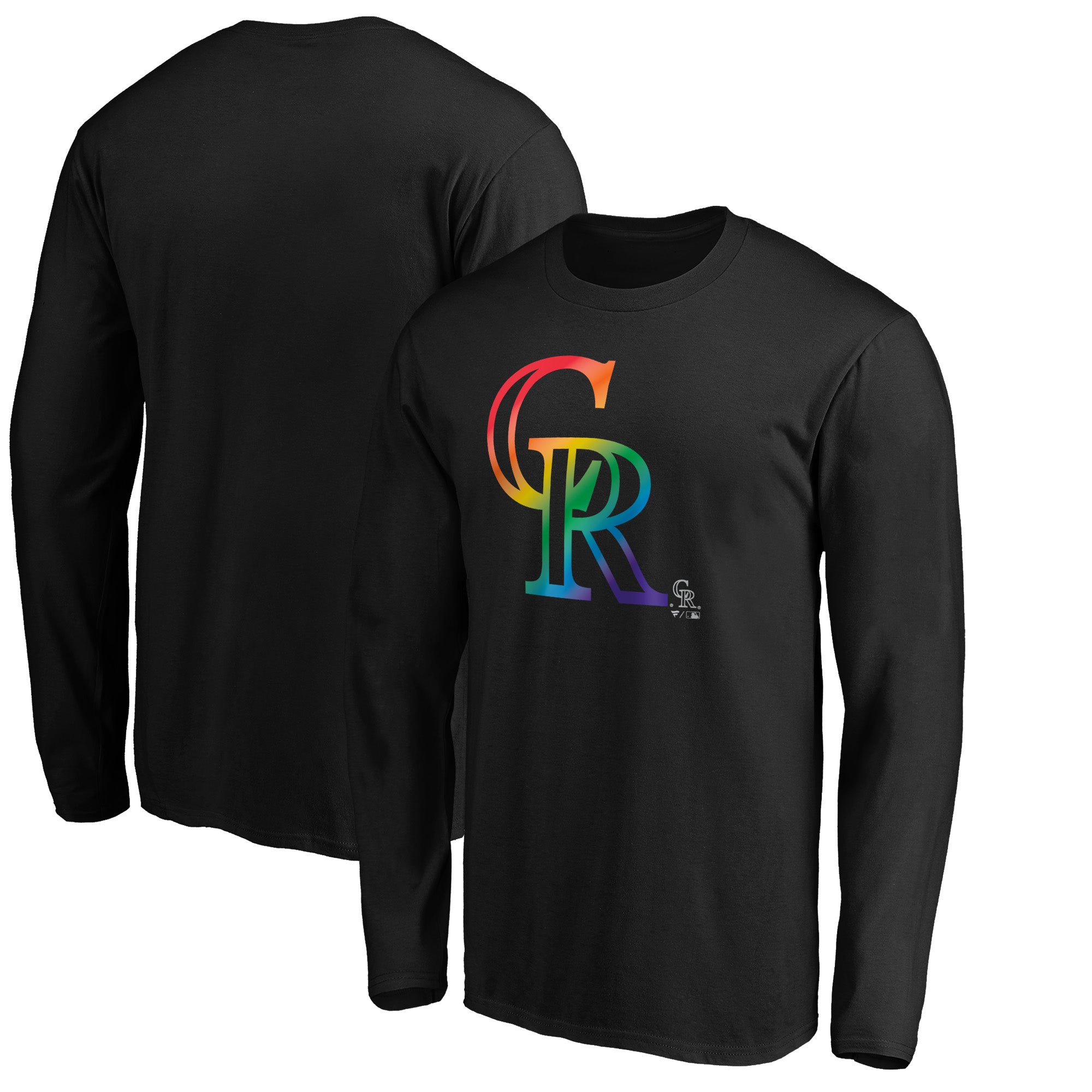 Men's Black Colorado Rockies Team Pride Logo Long Sleeve T-Shirt