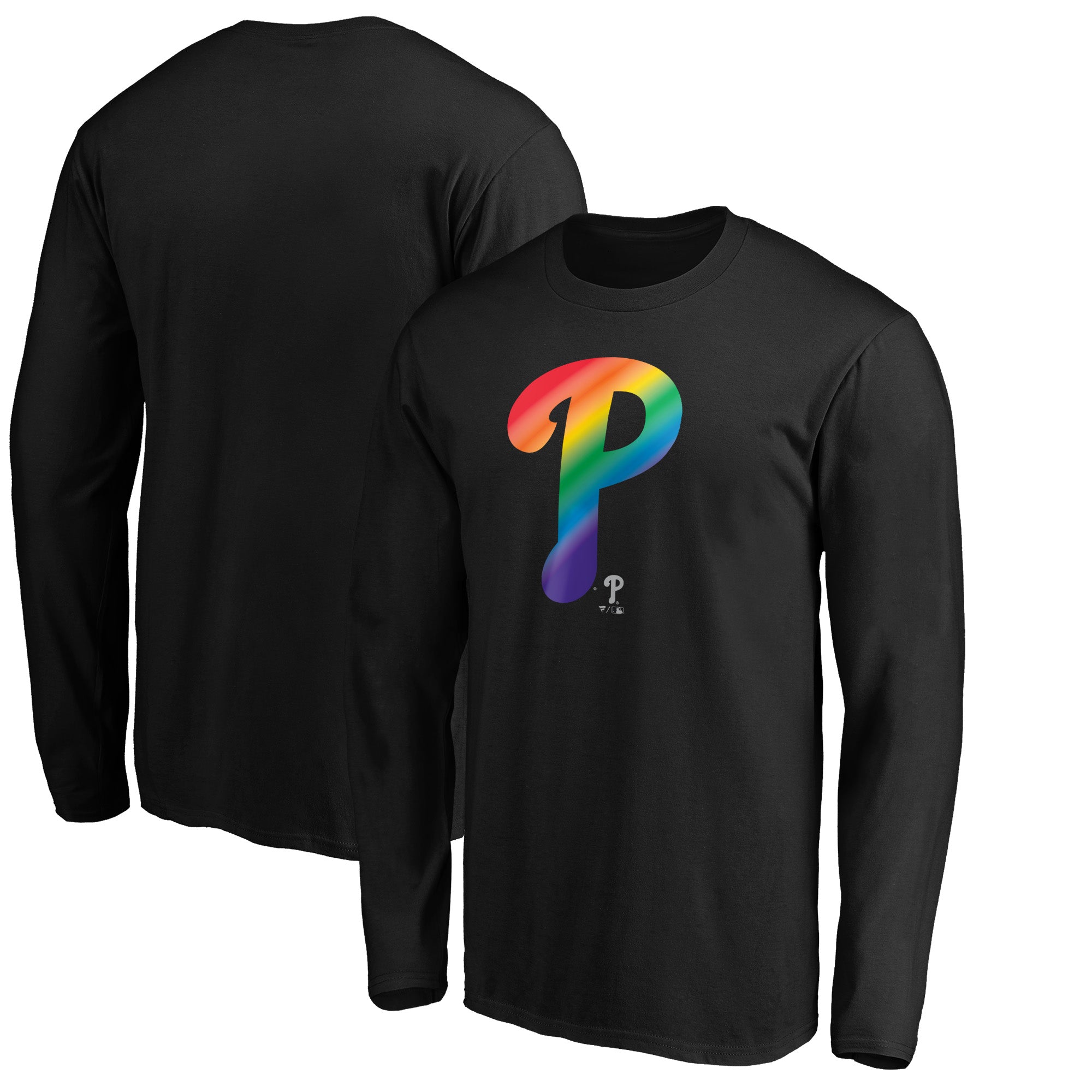 Men's Black Philadelphia Phillies Team Pride Logo Long Sleeve T-Shirt