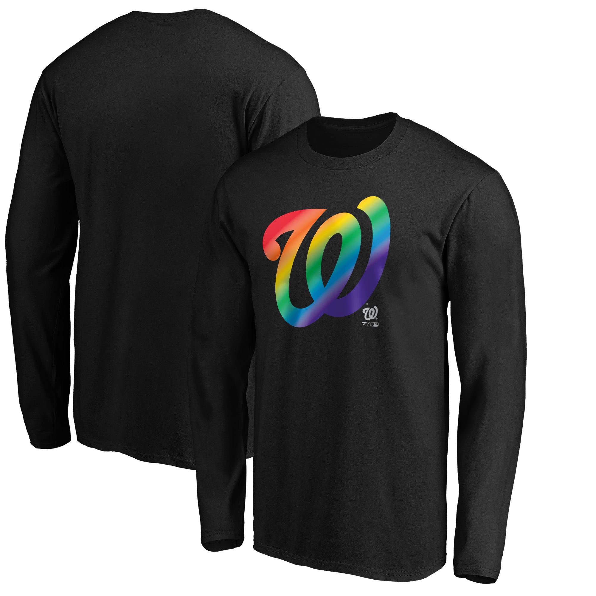 Men's Black Washington Nationals Team Pride Logo Long Sleeve T-Shirt