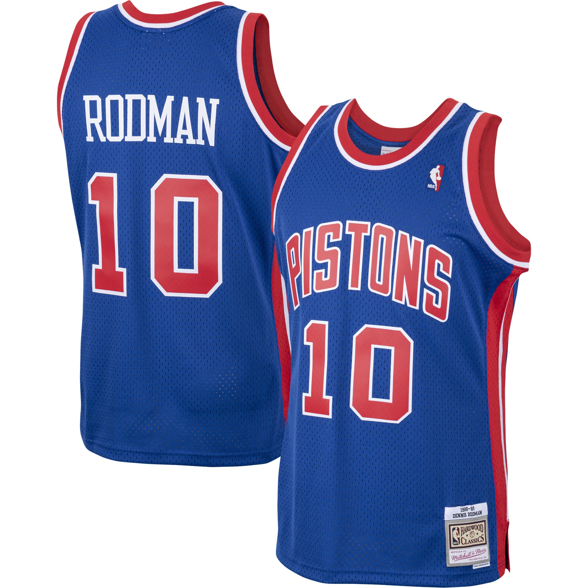 Men's Mitchell & Ness Dennis Rodman Royal Detroit Pistons 1988/89 Hardwood Classics Swingman Jersey