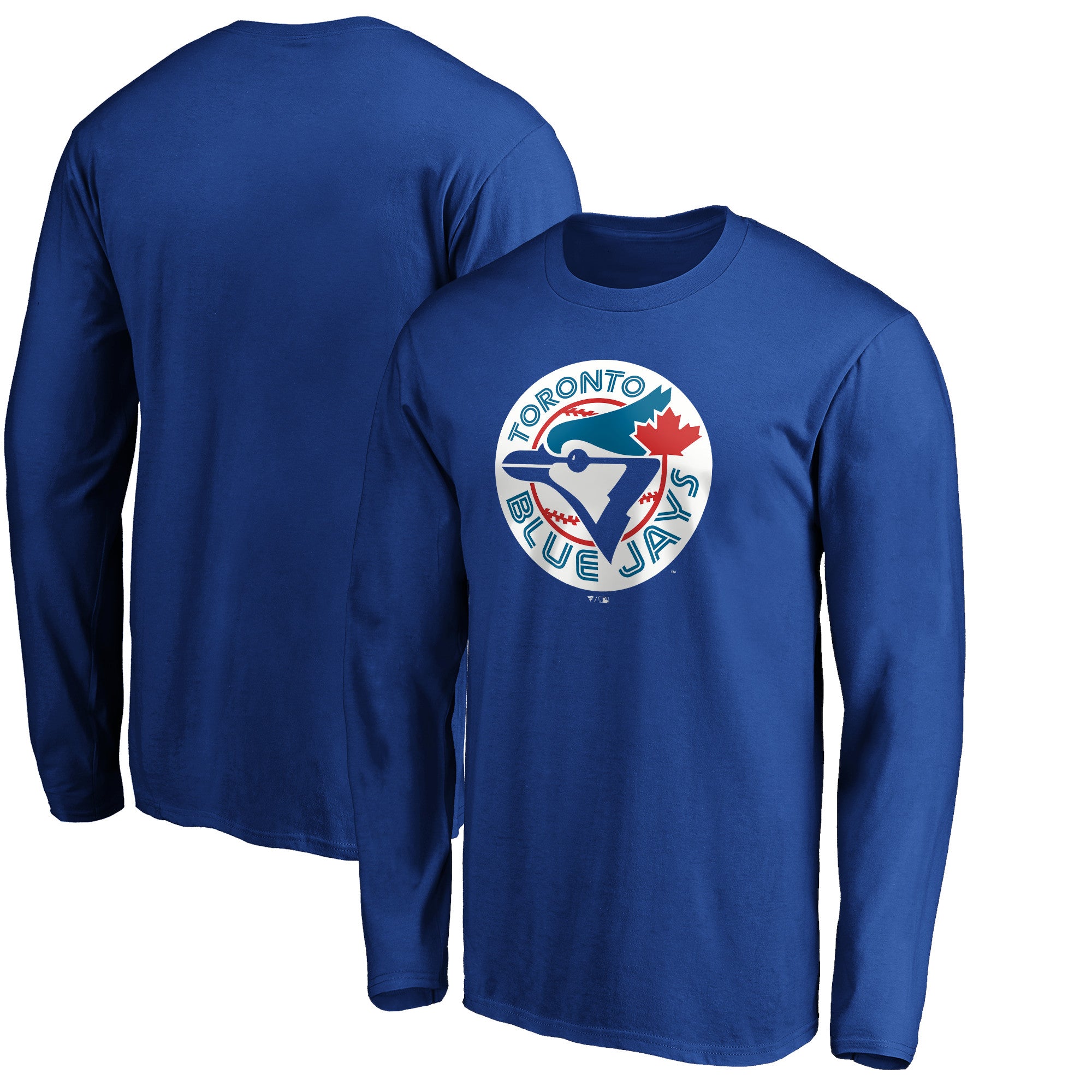 Men's Royal Toronto Blue Jays Cooperstown Collection Huntington Logo Long Sleeve T-Shirt