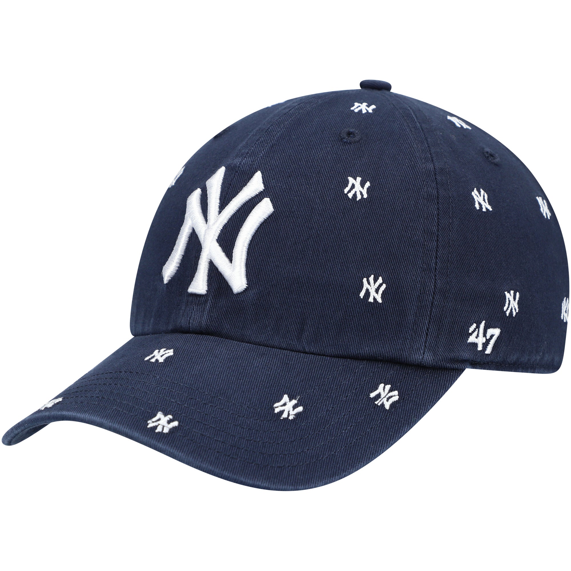 Women's '47 Navy New York Yankees Confetti Clean Up Adjustable Hat